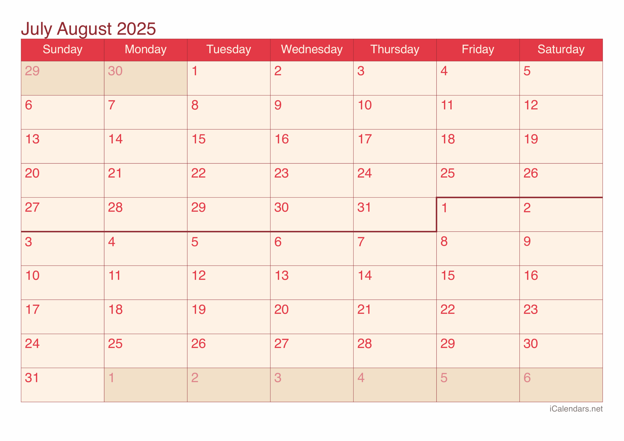August 2023 Through June 2025 Calendar