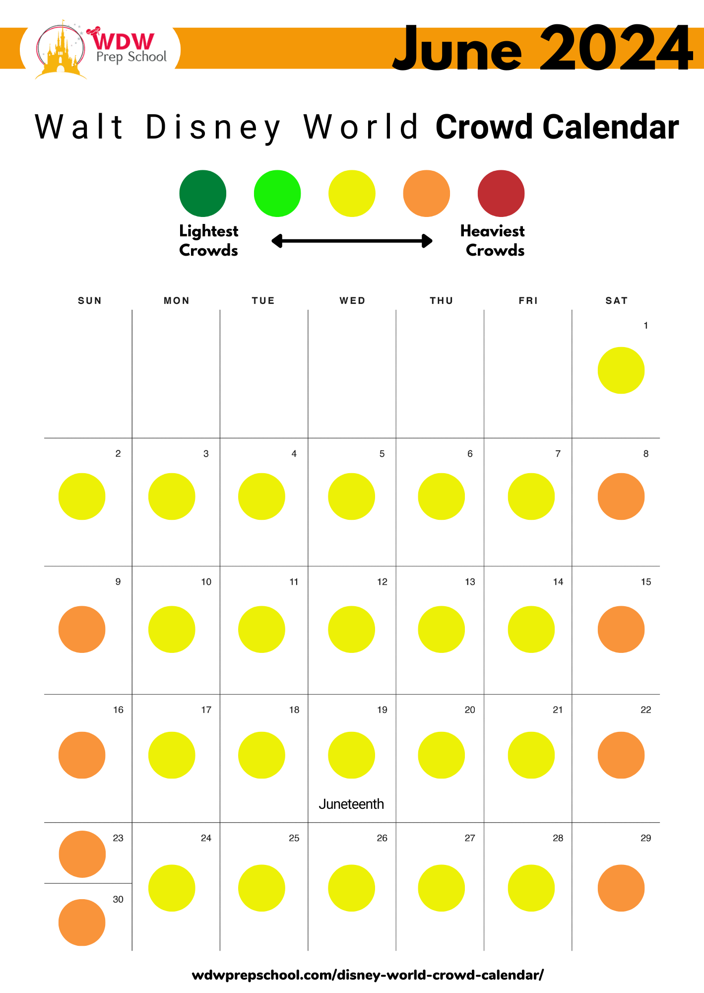 Crowd Calendar Disney World June 2025