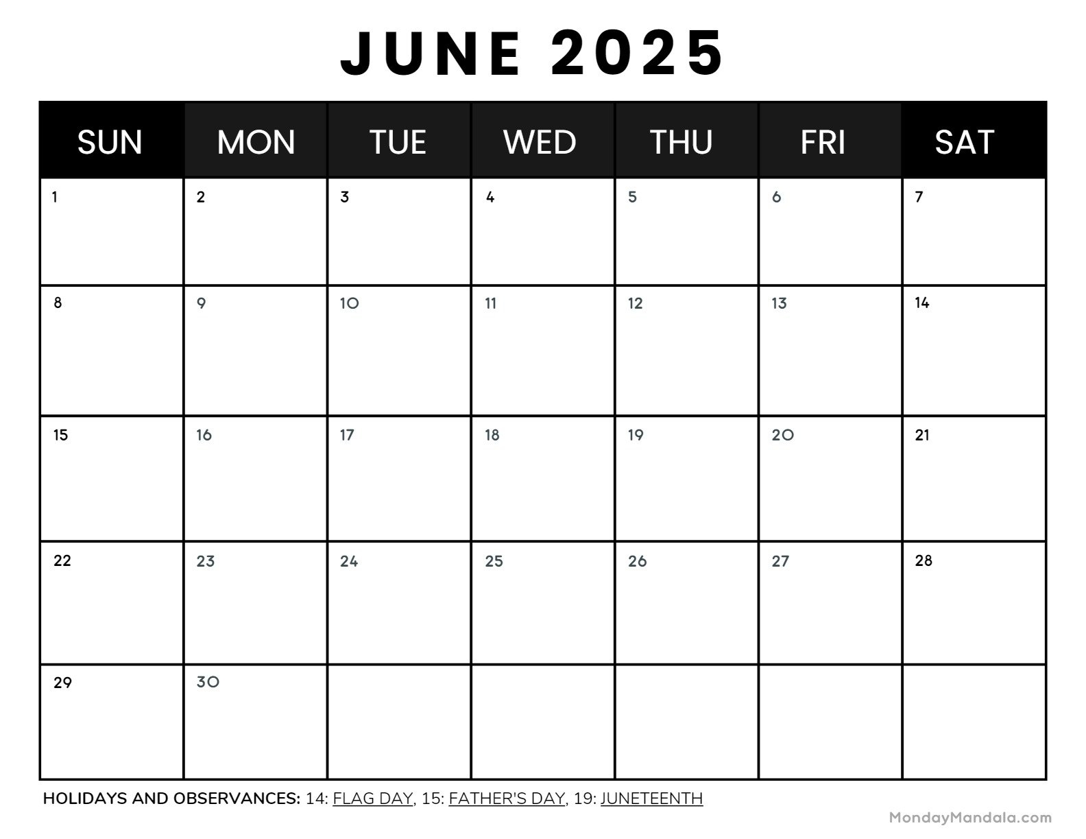 June 2025 Calendar 52 Free PDF Printables 