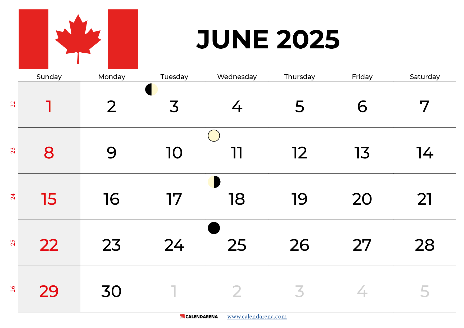 June 2025 Calendar Canada With Holidays