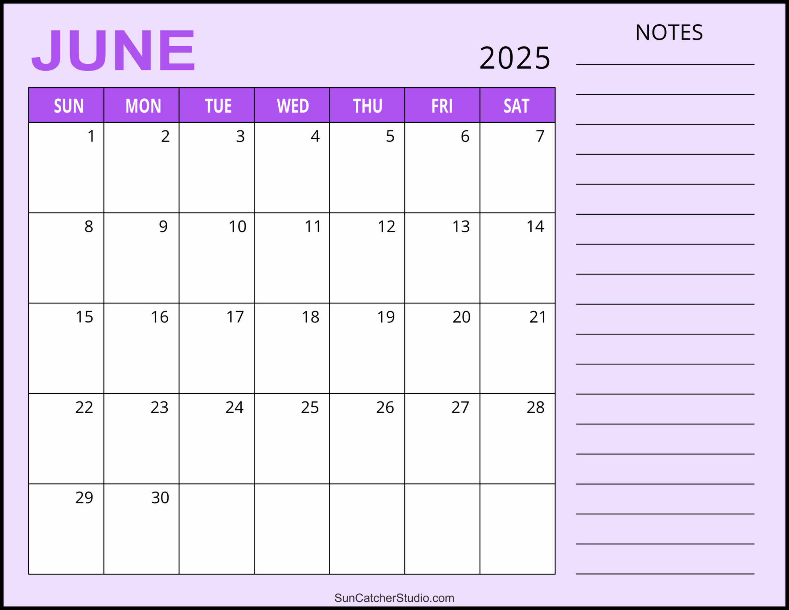 June 2025 Calendar Free Printable Free Printables Monograms 