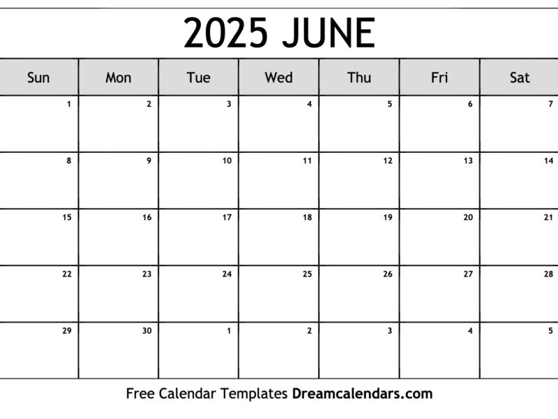 June 2025 Calendar Free Printable With Holidays And Observances