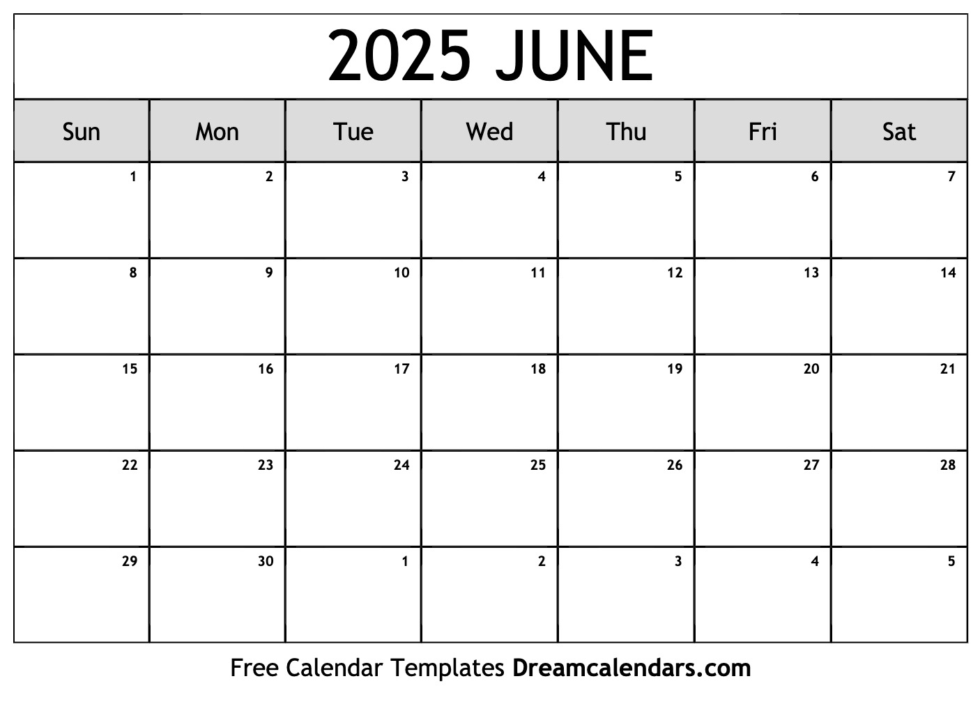 June 2025 Calendar Free Printable With Holidays And Observances