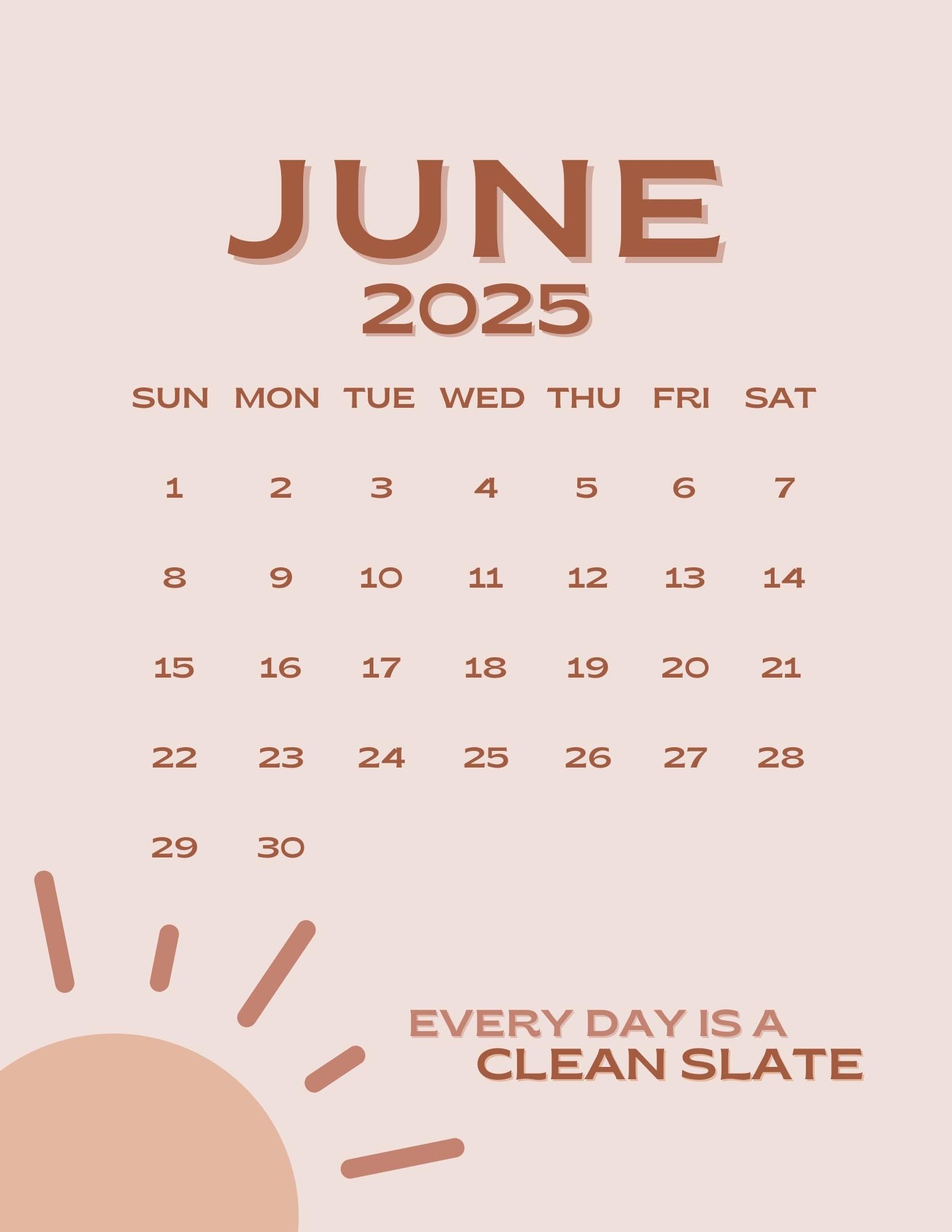 June 2025 Calendar Printable PDF June 2025 Calendar Page June 2025 