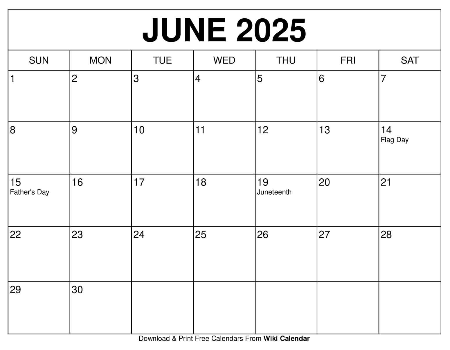 June 2025 Calendar Printable Templates U0026 More