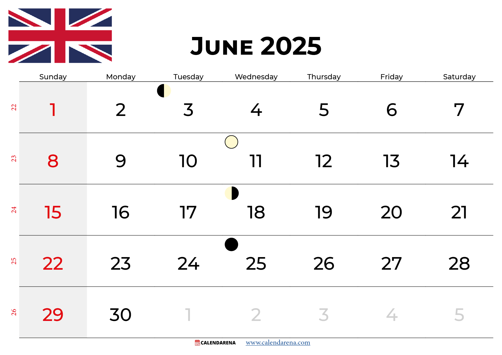 June Holiday Calendar 2025