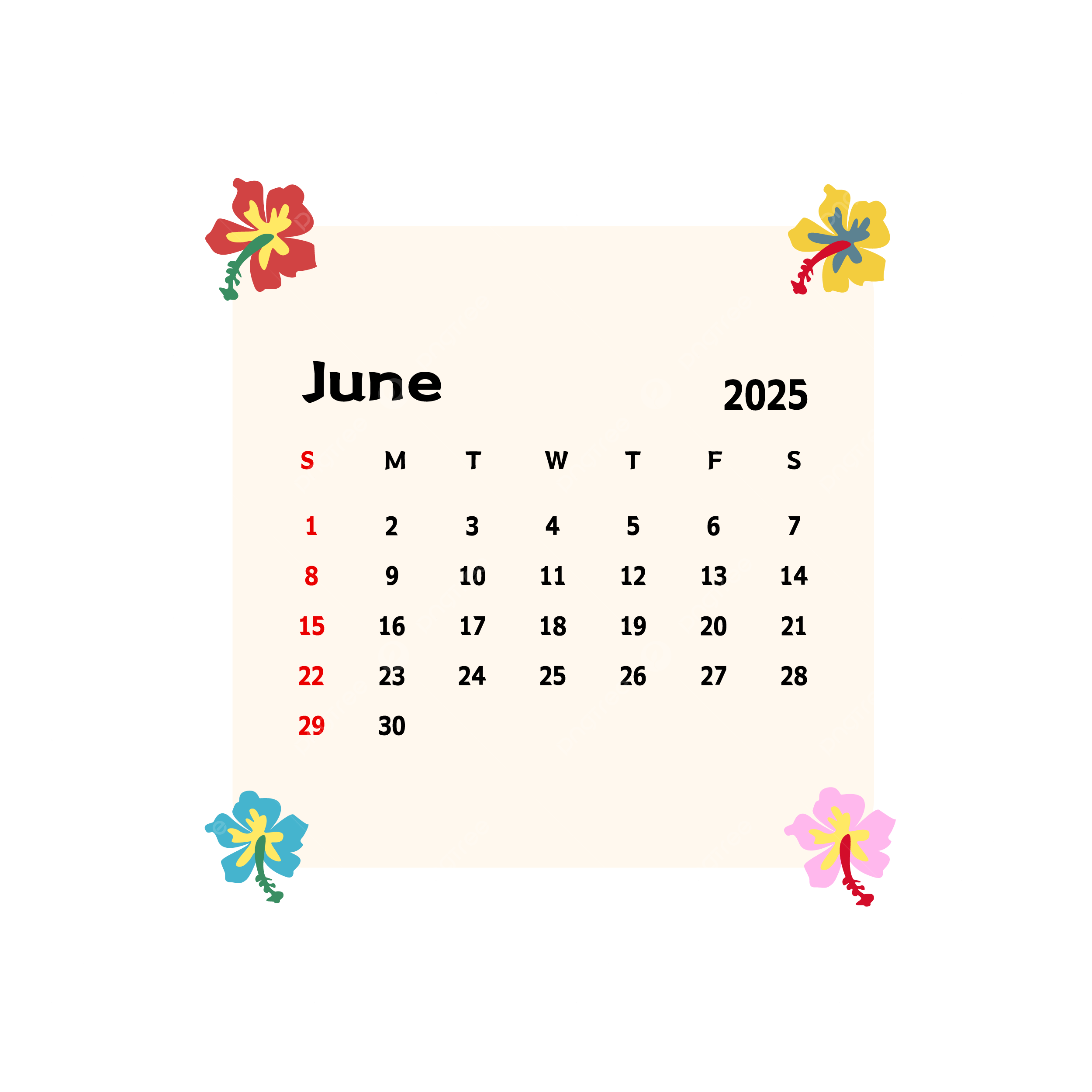 Aesthetic June 2025 Calendar