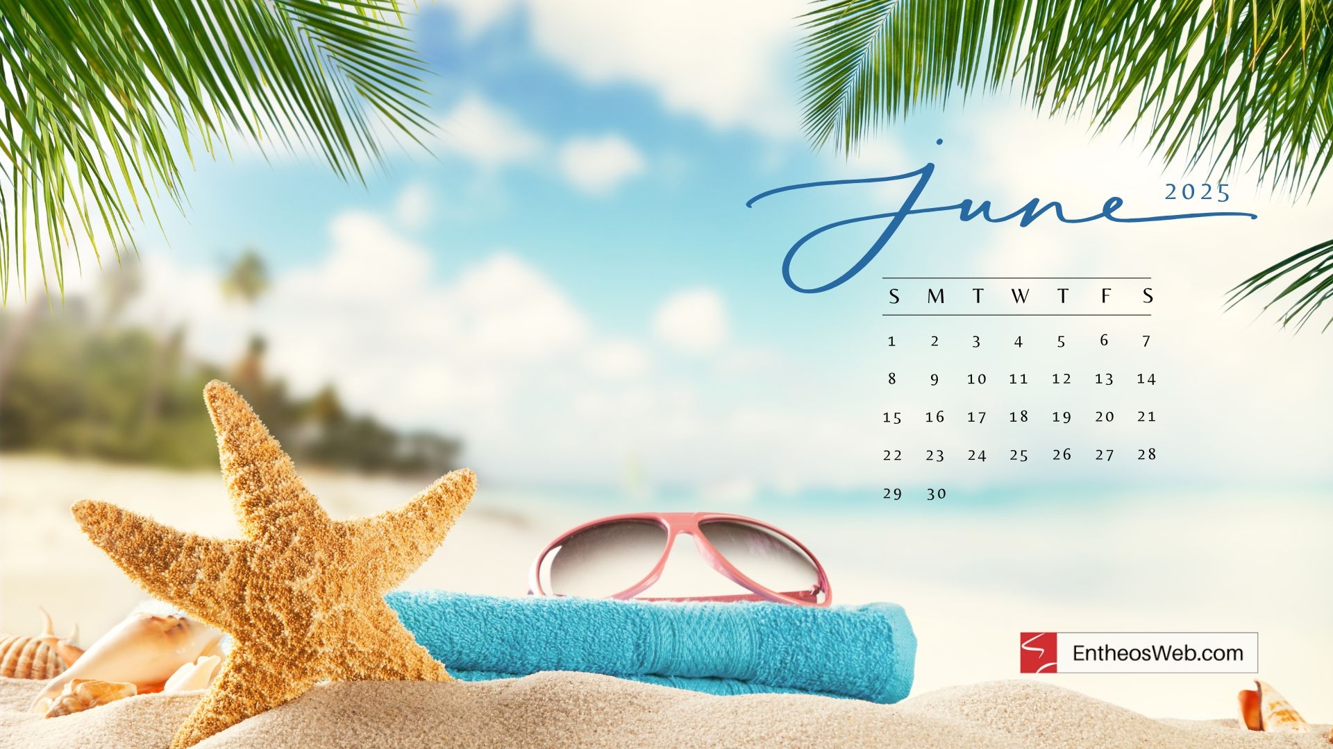 June 2025 Calendar Desktop Background