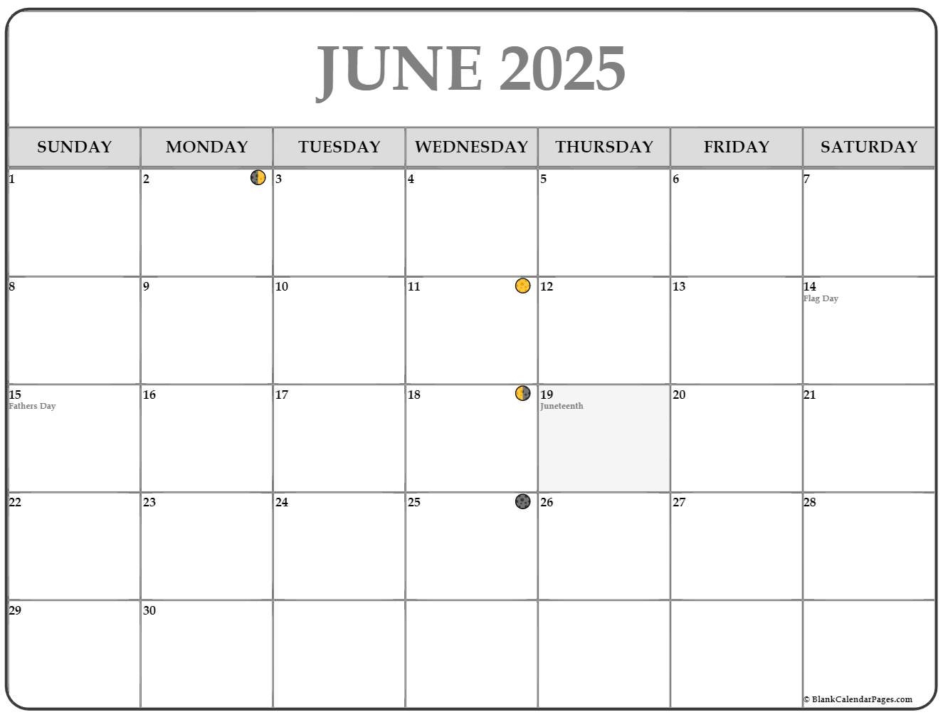 New Moon Calendar June 2025