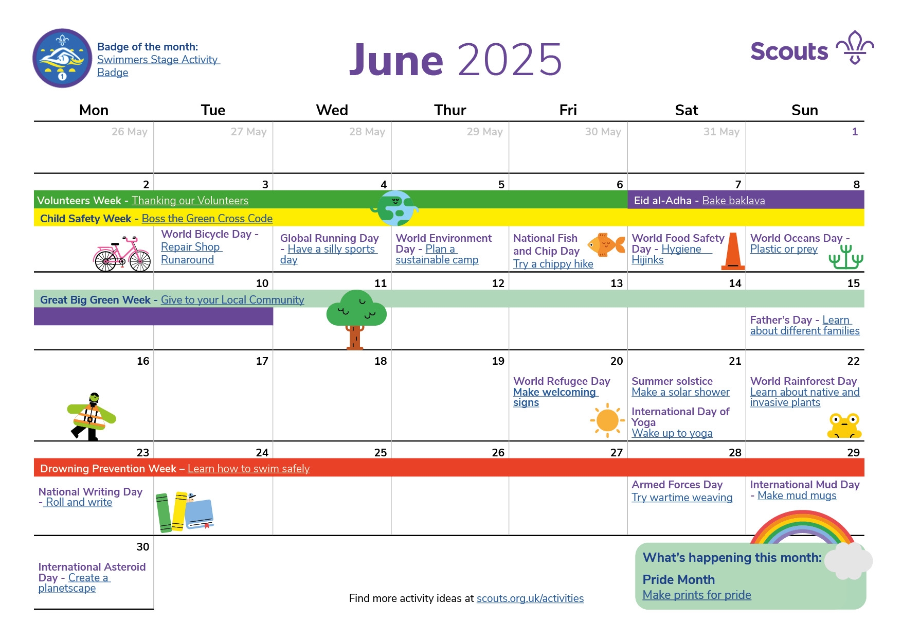 June 2025 Calendar Pride