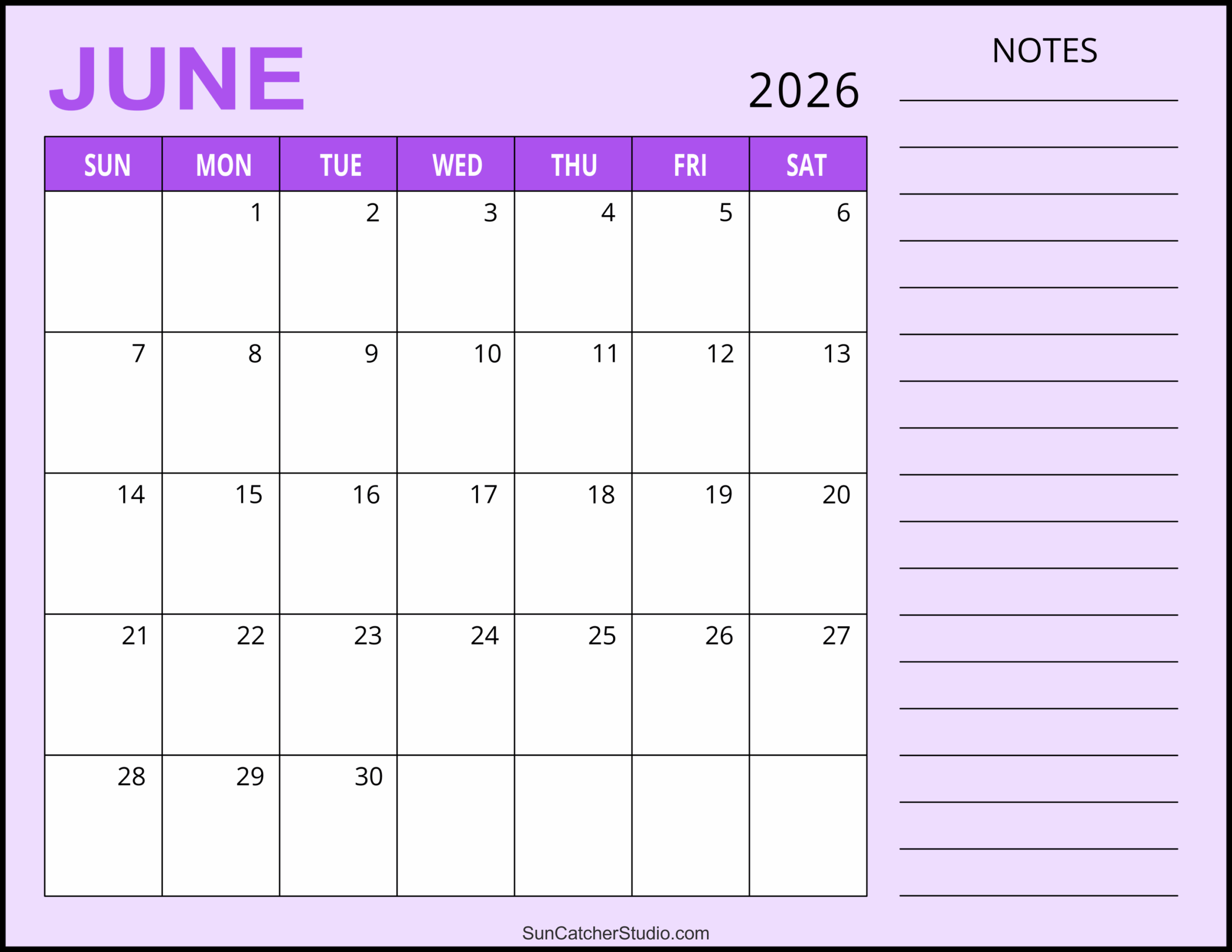 Printable Calendar June 2023 To May 2026