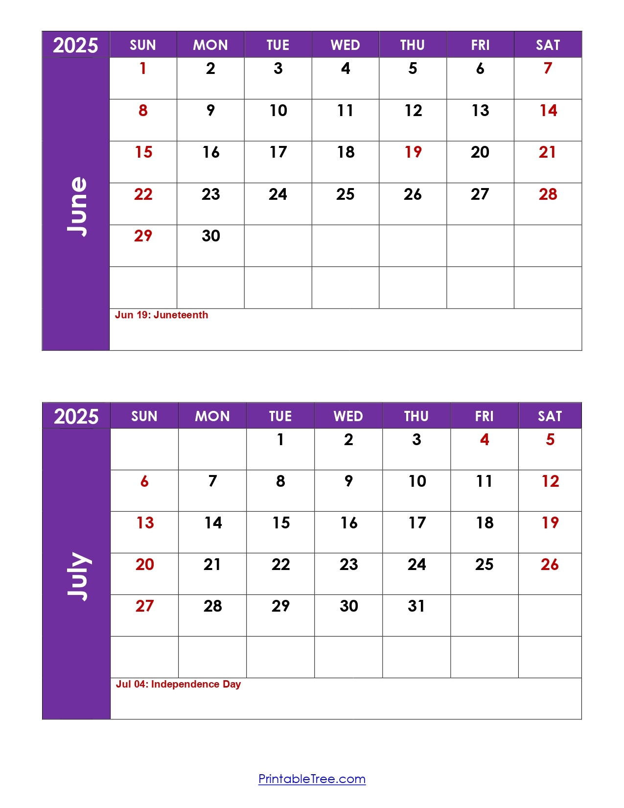 Calendar 2025 May June July