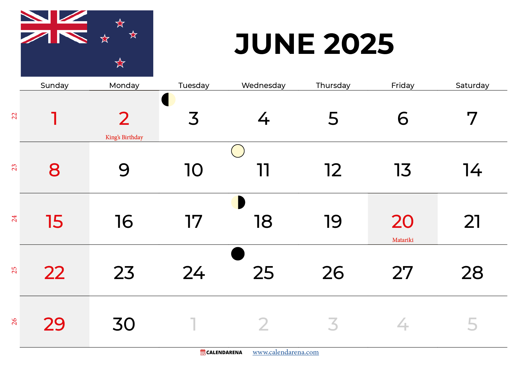 Calendar 2025 June Holidays
