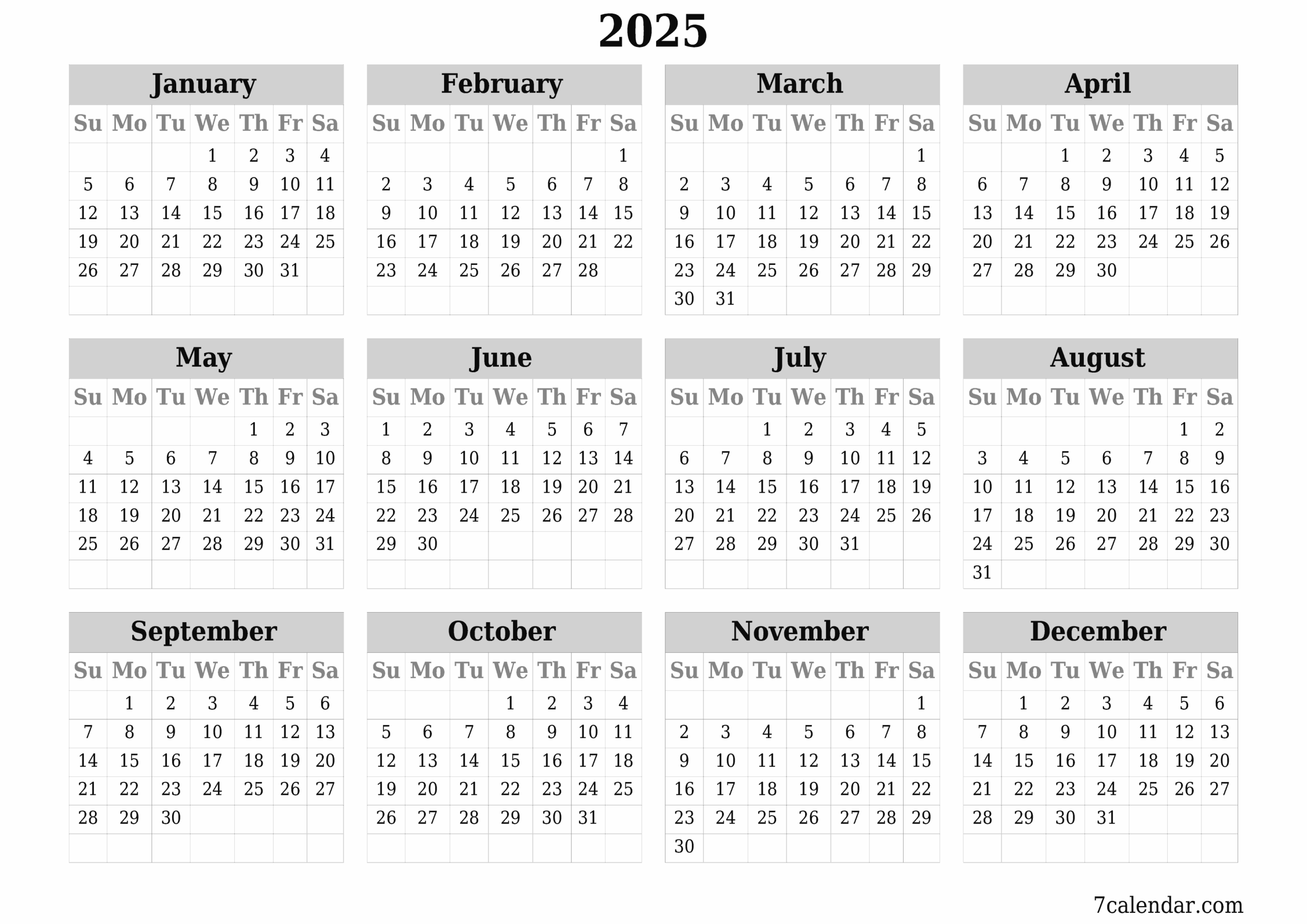 Printable Calendar June 2023 To June 2025