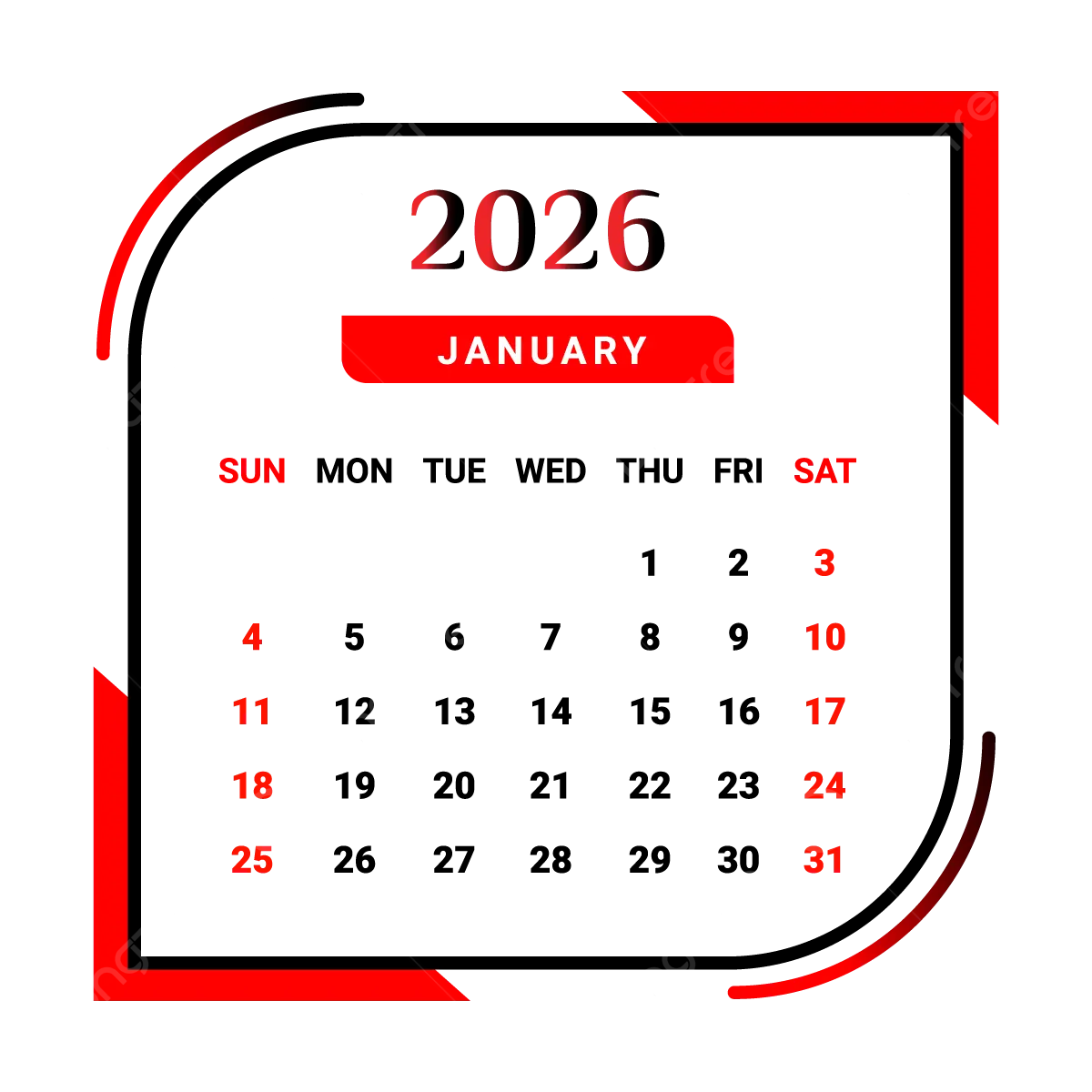 2026 January Calendar