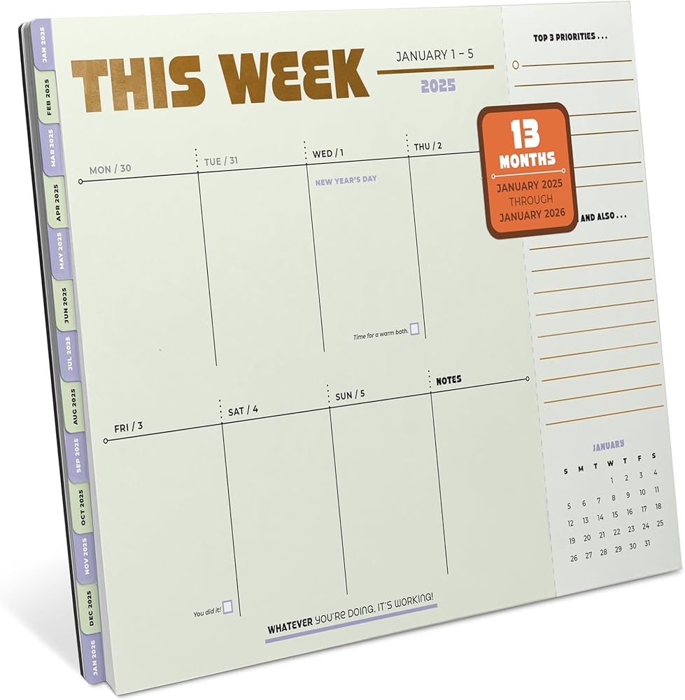 Knock Knock This Week Weekly Desktop Calendar 13 Months Jan 2025 Jan 2026 Knock Knock 9781683494713 Amazon Books