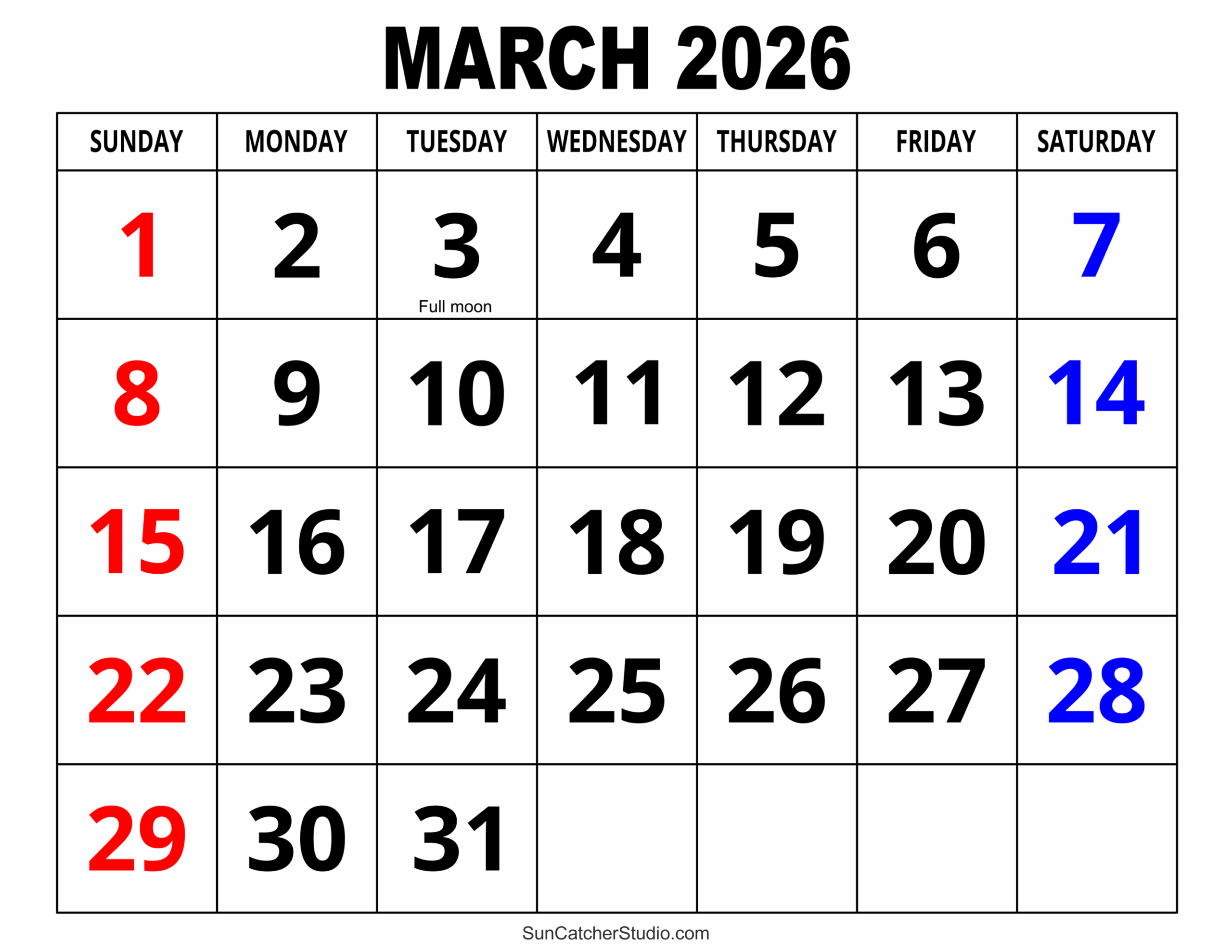 March 2026 Calendar Free Printable Free Printables Monograms 