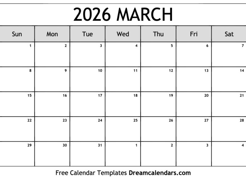 March 2026 Calendar Free Printable With Holidays And Observances