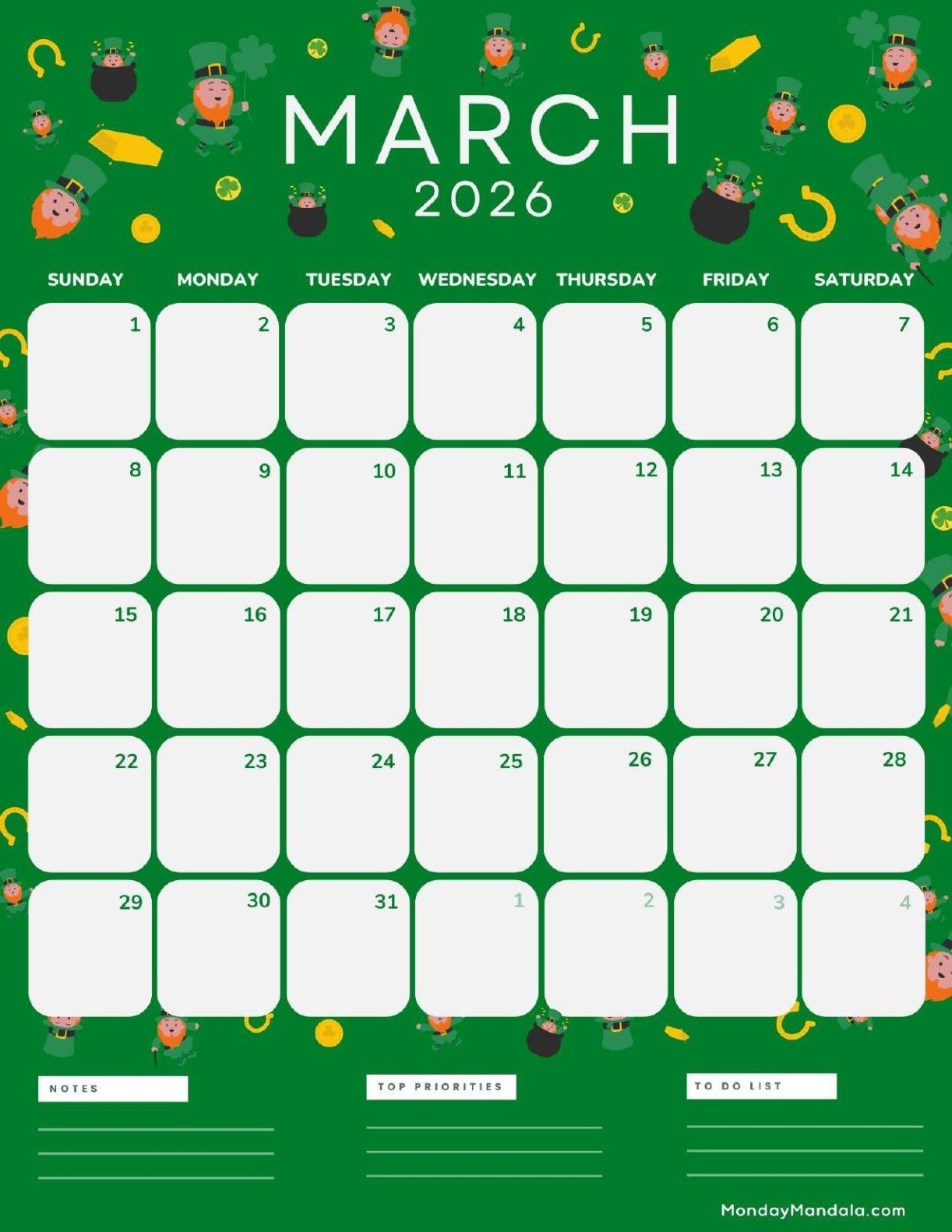 March 2026 Calendars Free PDF Printables 
