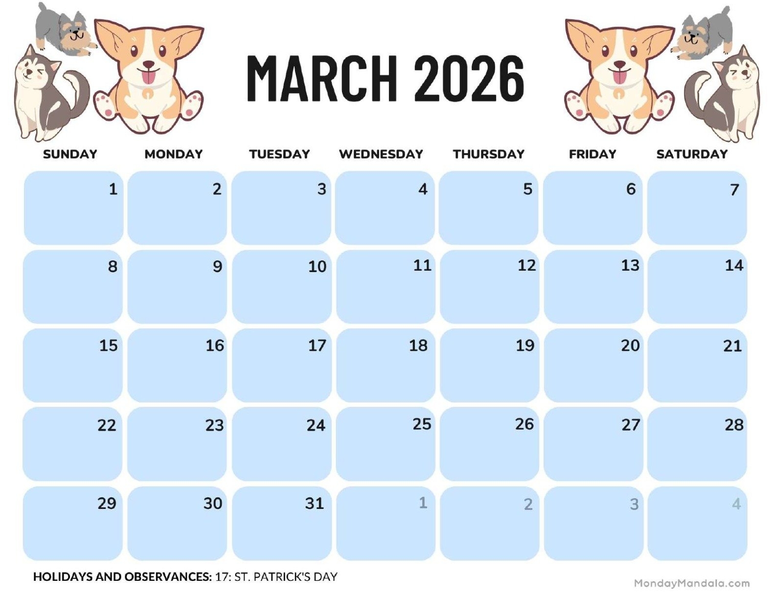 March 2026 Calendars Free PDF Printables 
