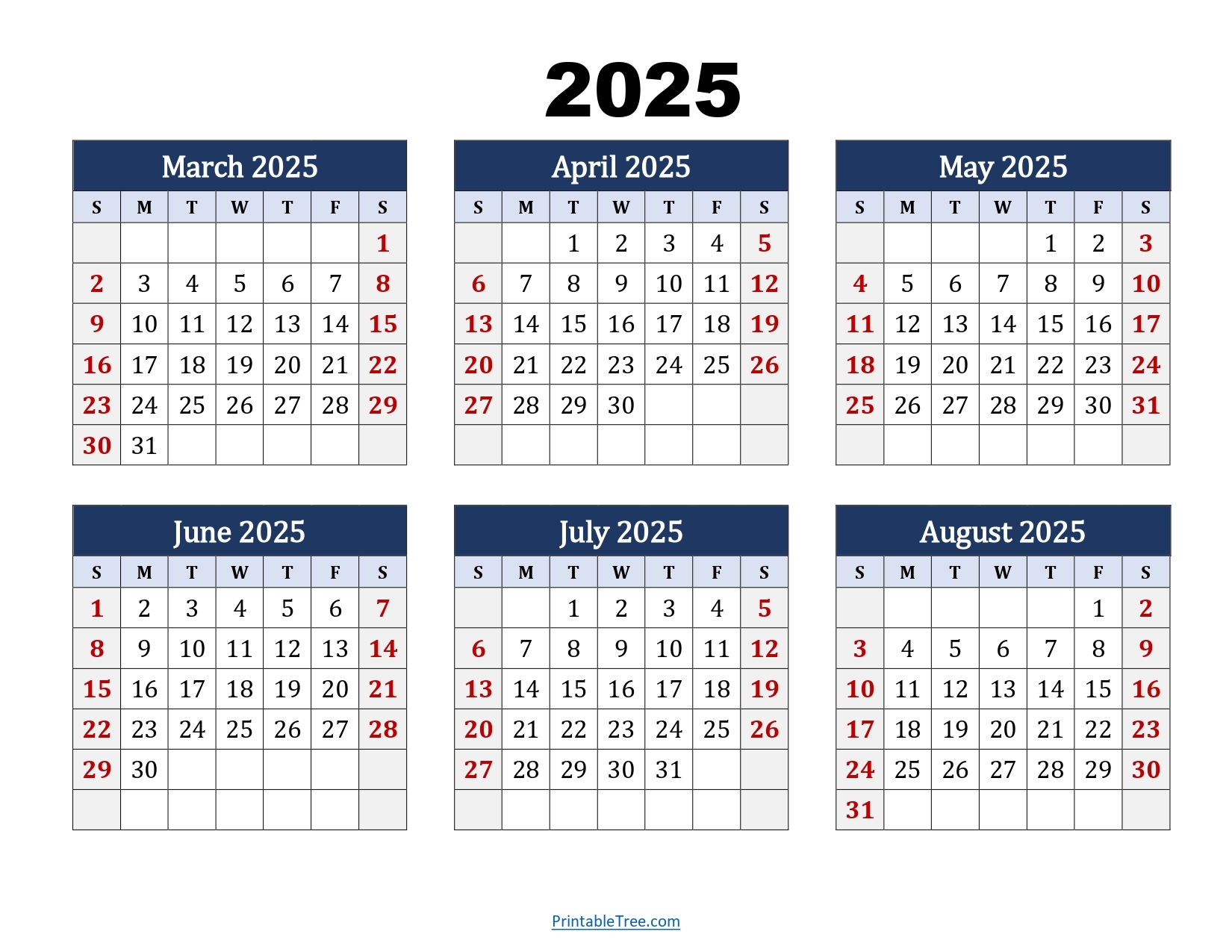 Calendar August 2023-June 2025