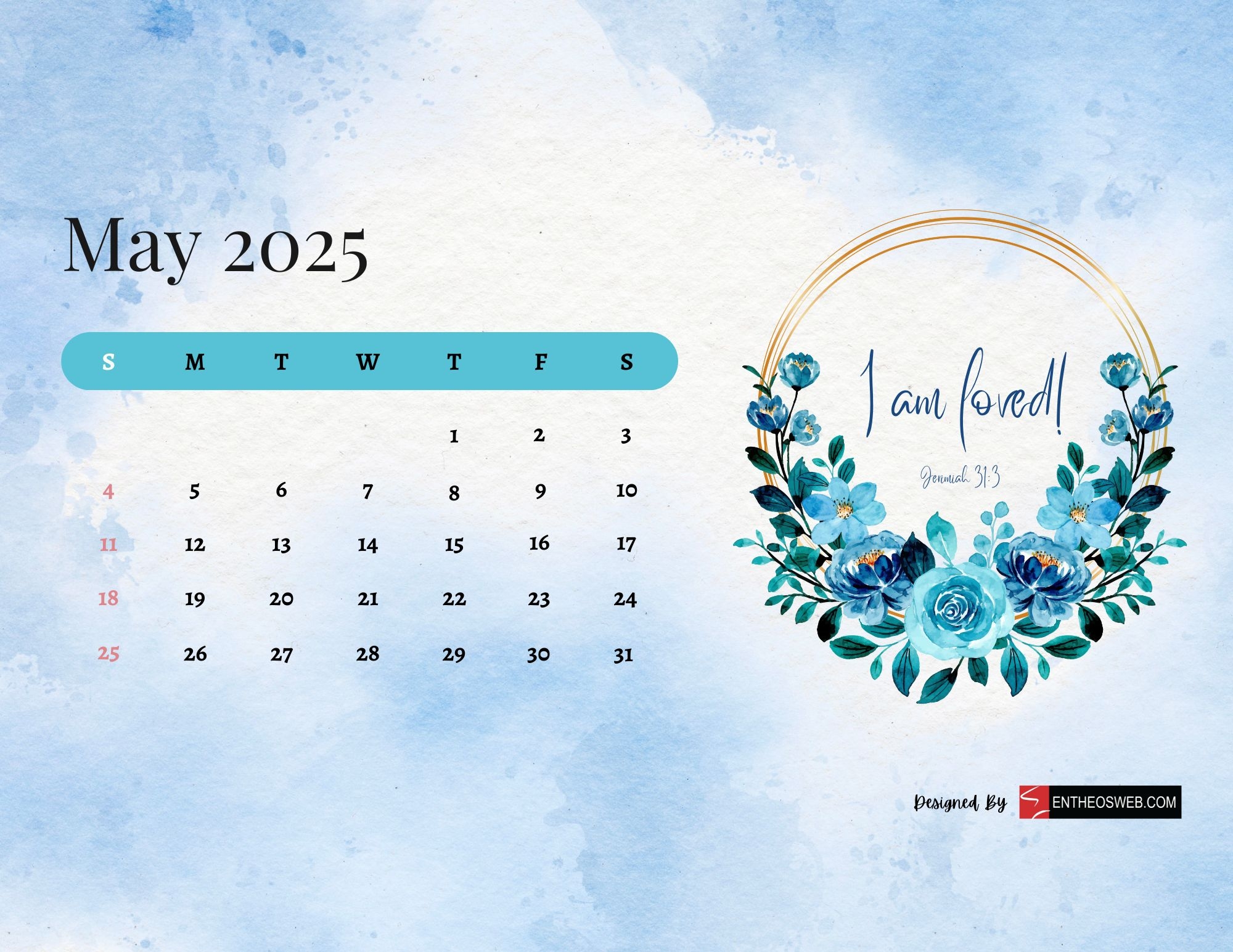 May 2026 Calendar Desktop Wallpaper
