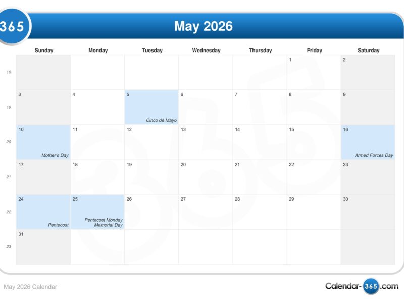 May 2026 Calendar