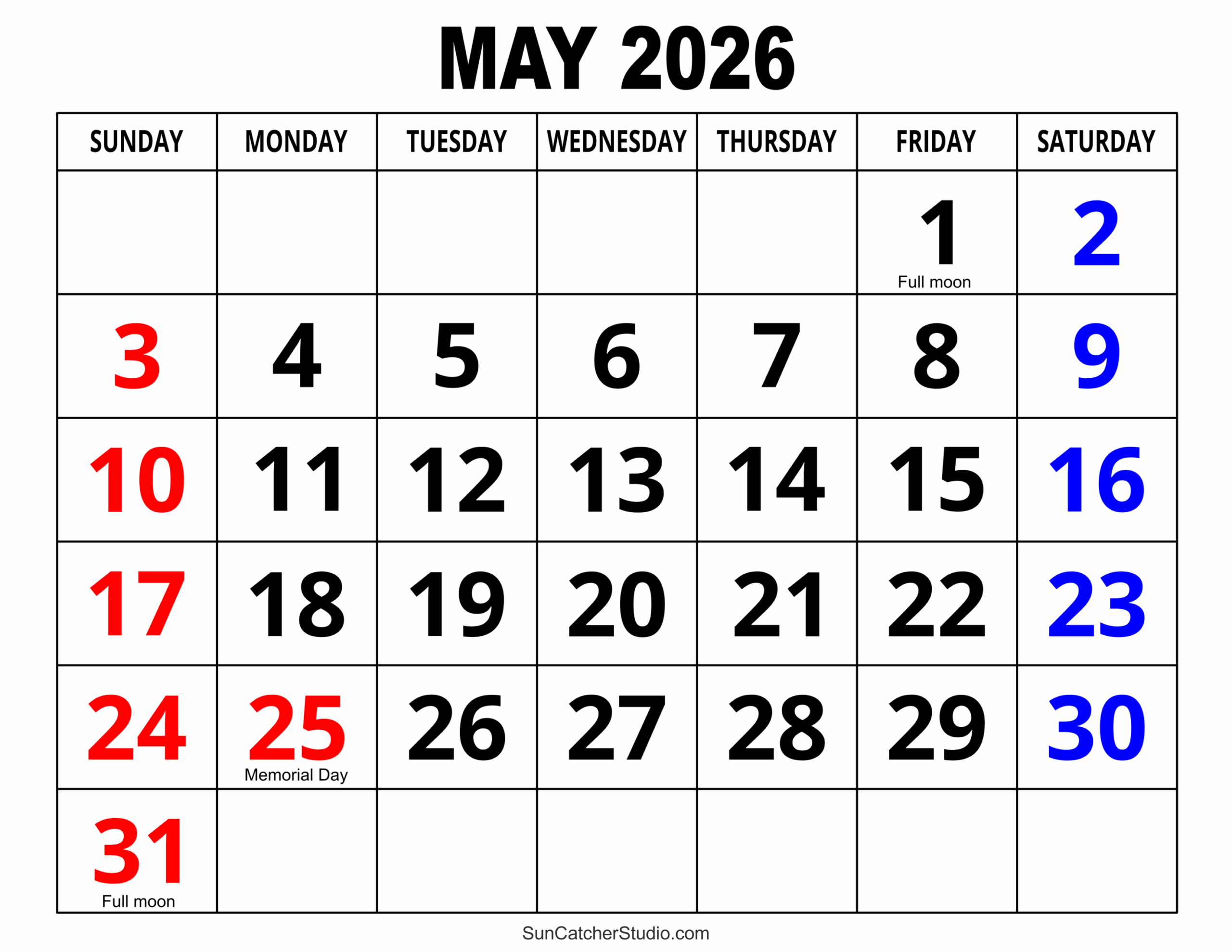 May 2026 Calendar Free Printable Free Printables Monograms Design Tools Patterns U0026 DIY Projects