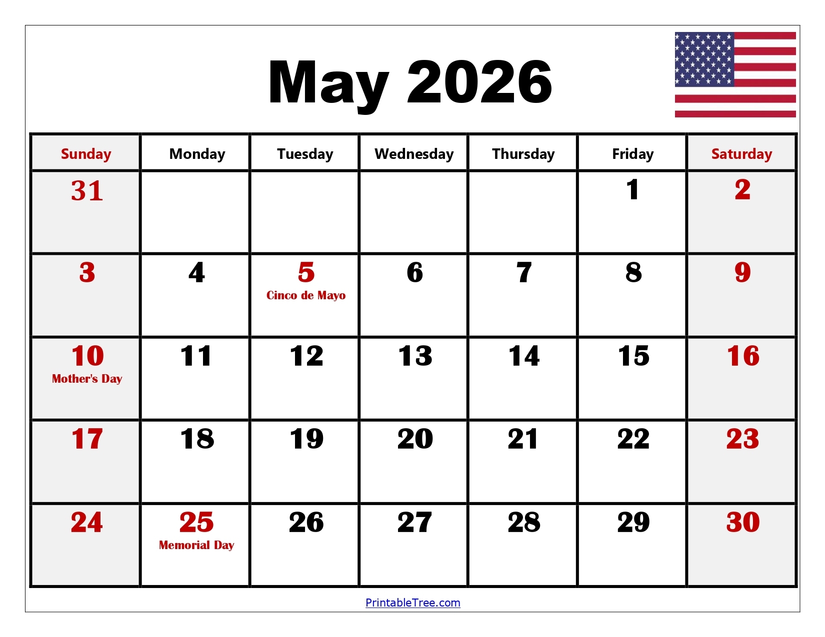 May And June Calendar 2026 Printable