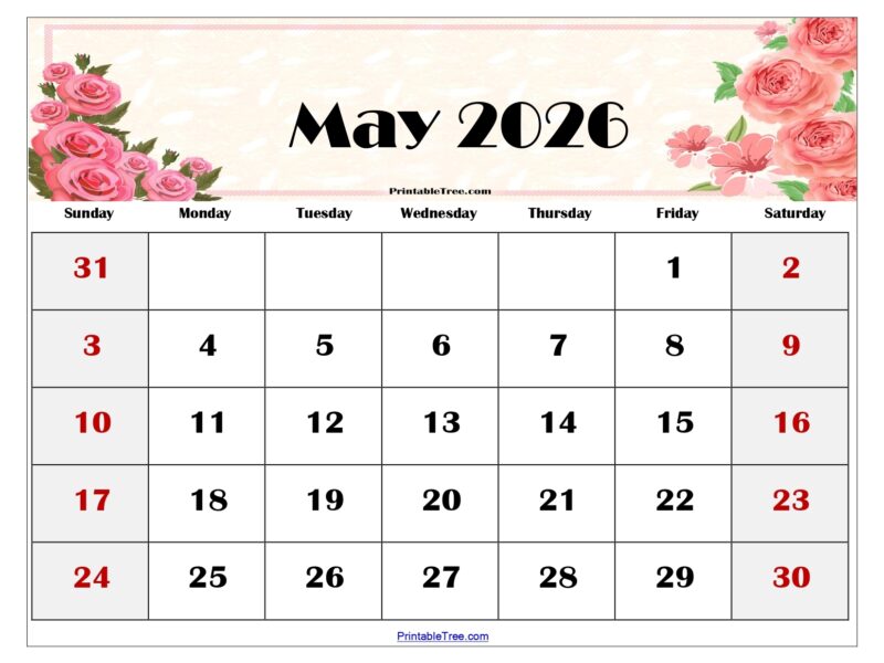 May 2026 Calendar Printable PDF With Holiday Templates Free