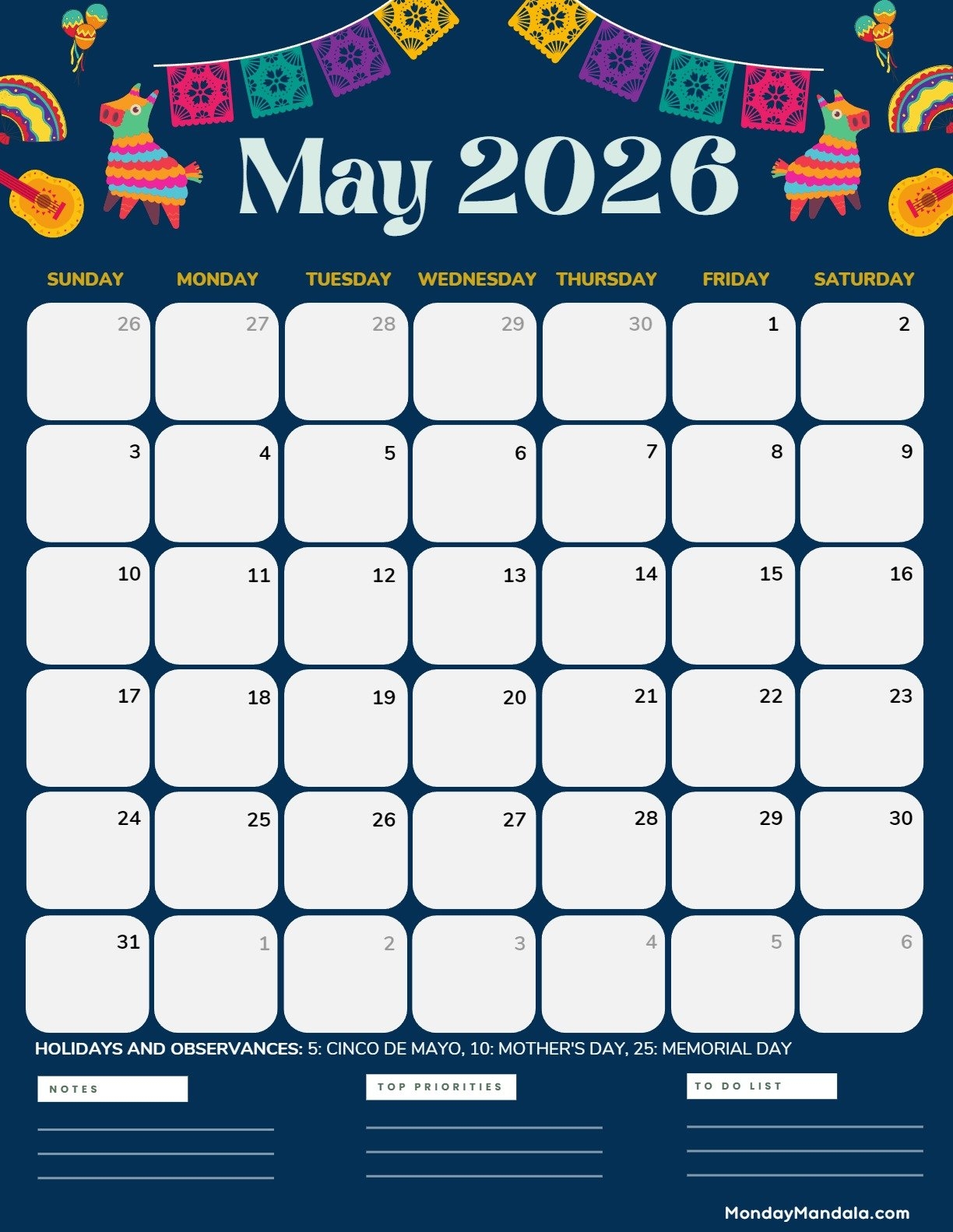 May 2026 Calendars 52 Free PDF Printables 