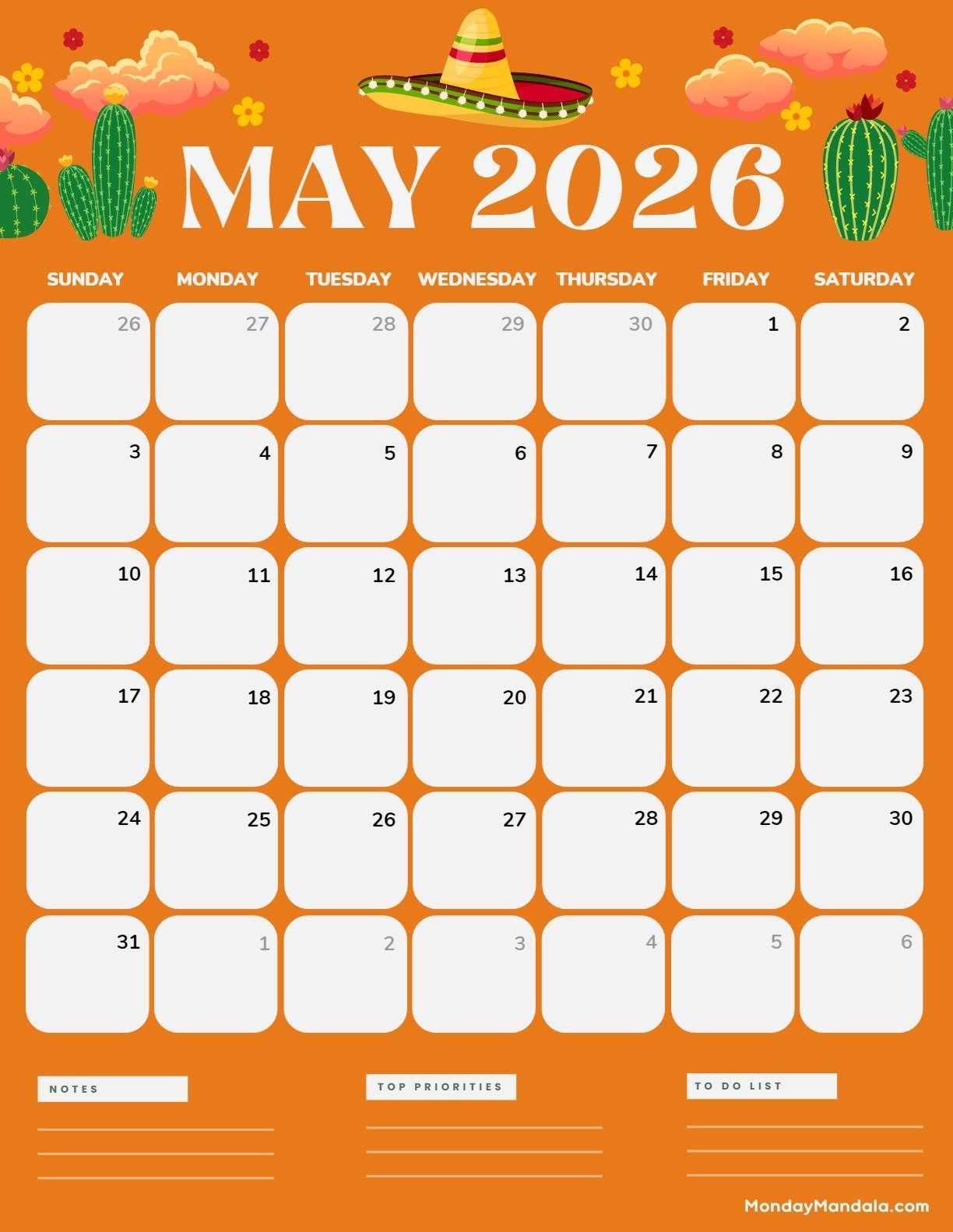 May 2026 Calendar Wallpaper