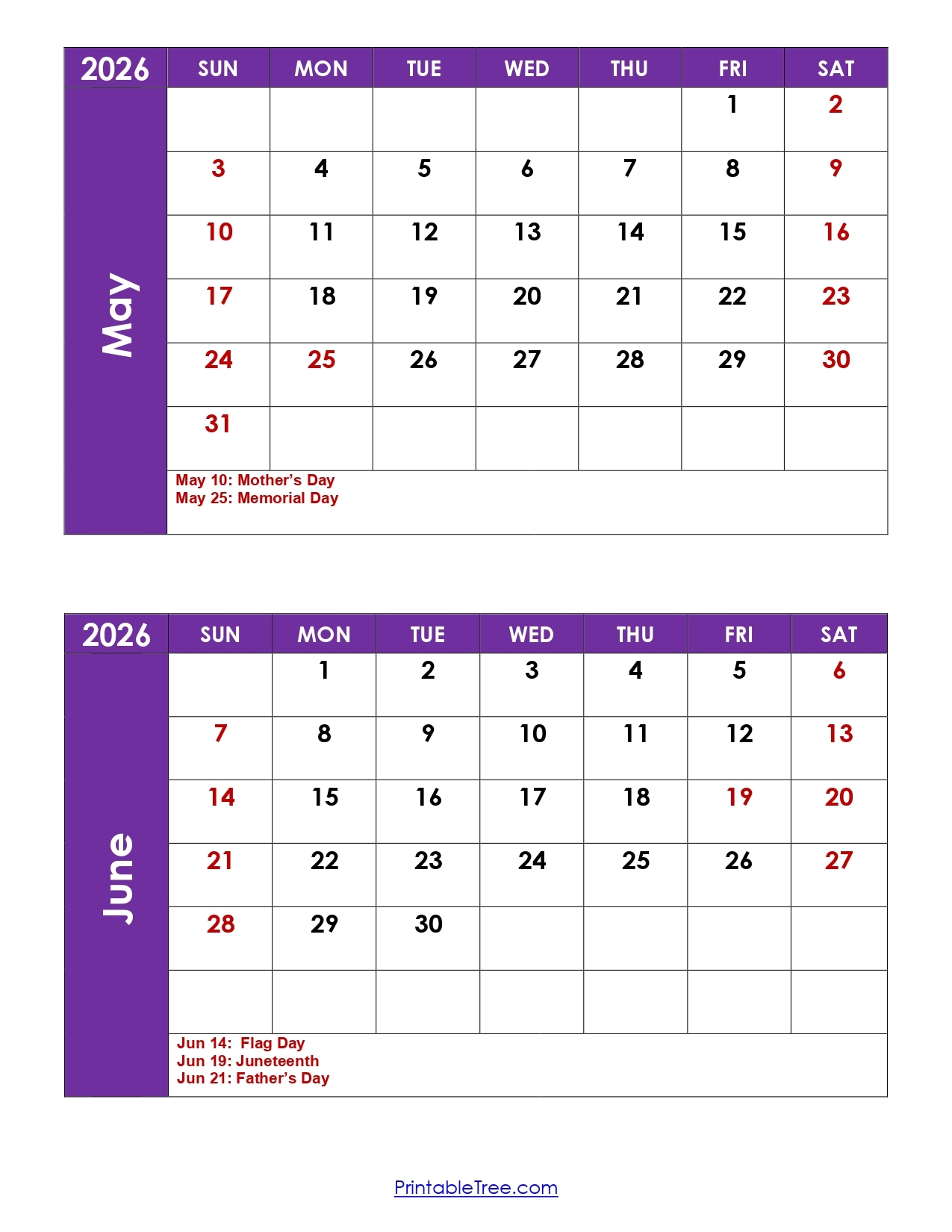 April To June 2026 Calendar