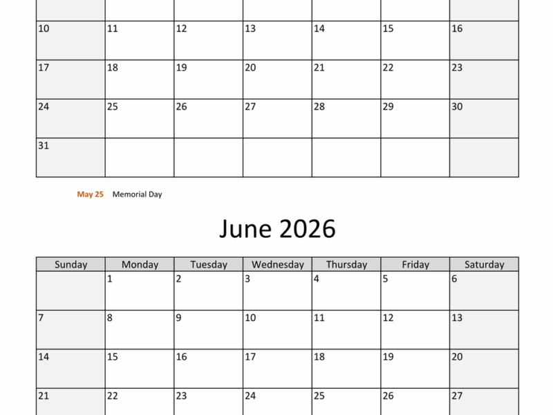 May And June 2026 Calendar WikiDates