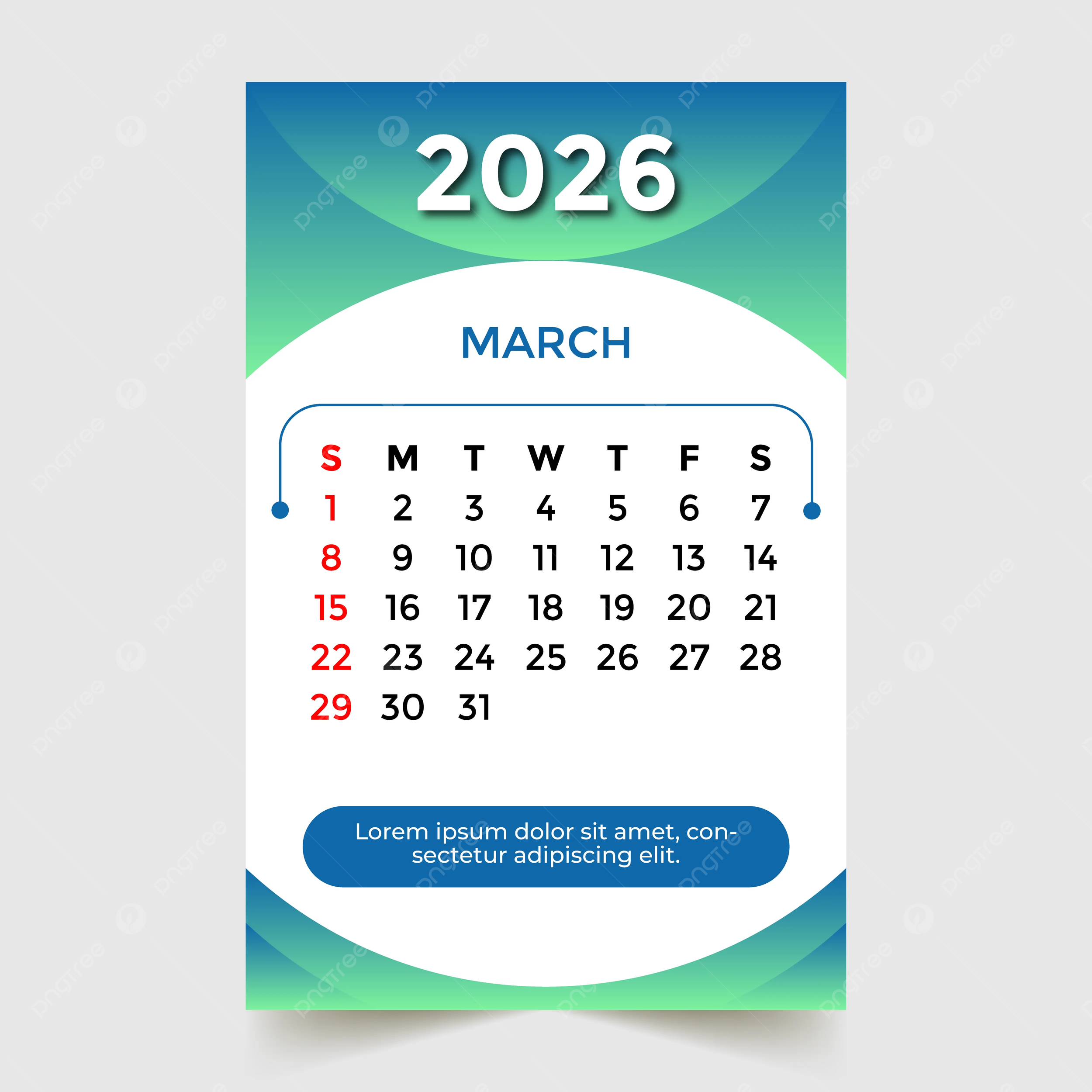 Monthly Calendar March Month 2026 Vector Template Download On Pngtree