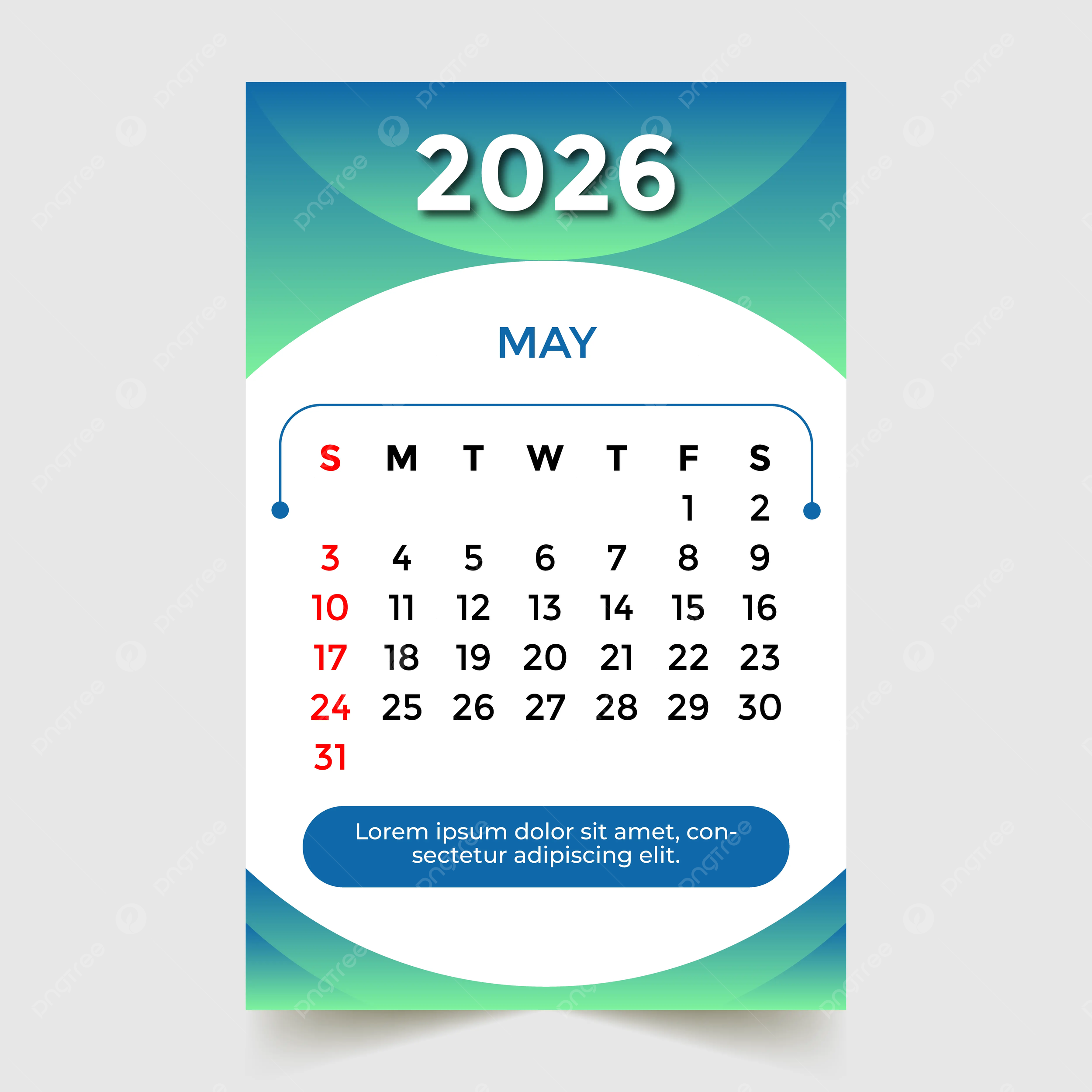 Monthly Calendar May Month 2026 Vector Template Download On Pngtree