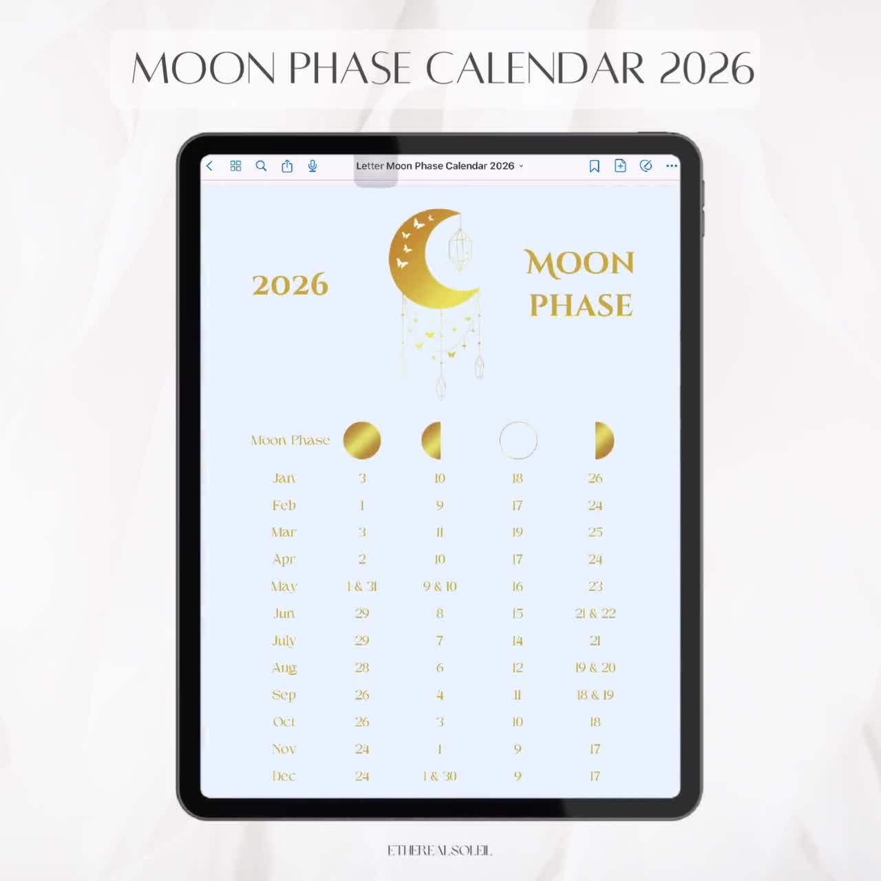 Moon Phase Calendar March 2026
