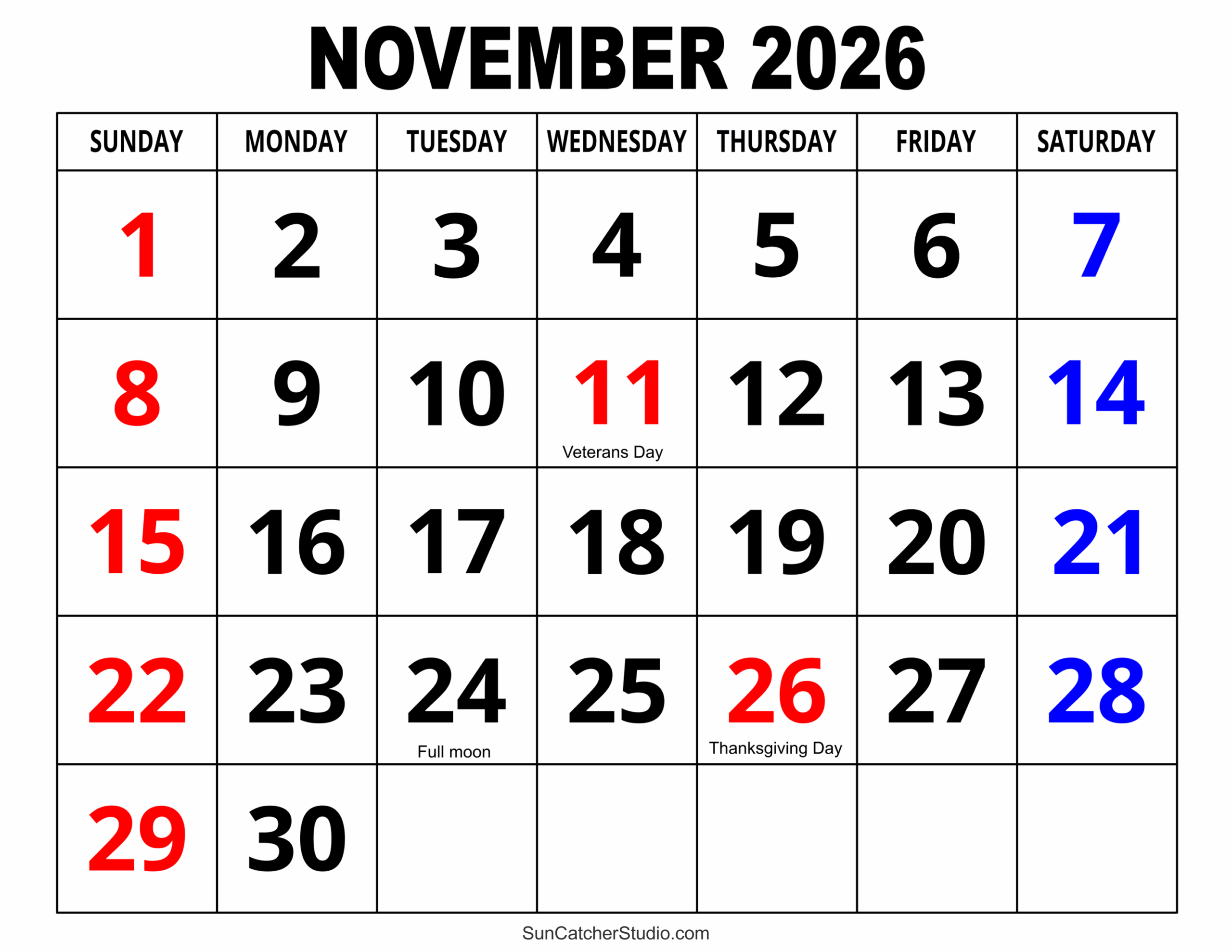 Calendar From November 2026 To March 2026