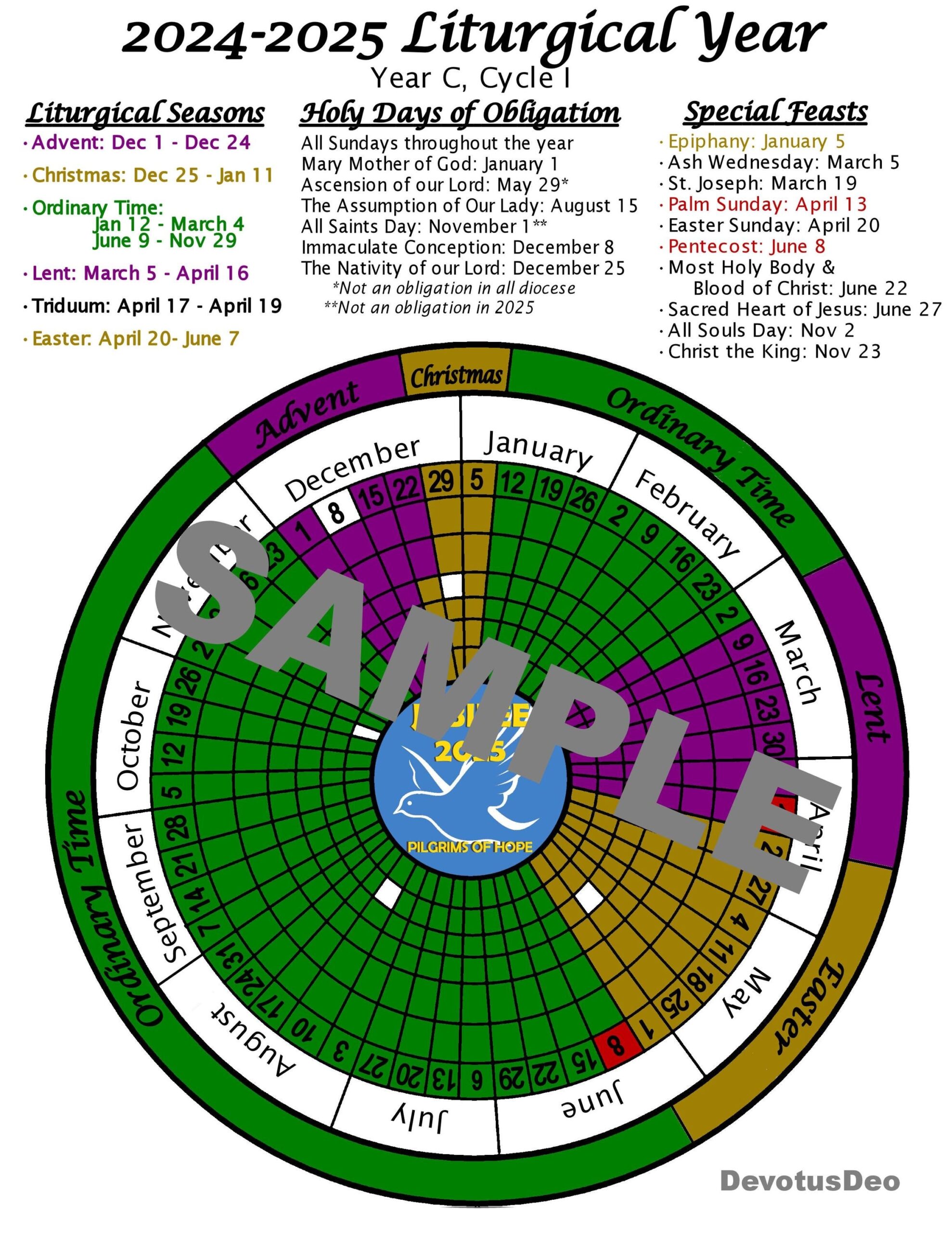 Liturgical Calendar June 2025