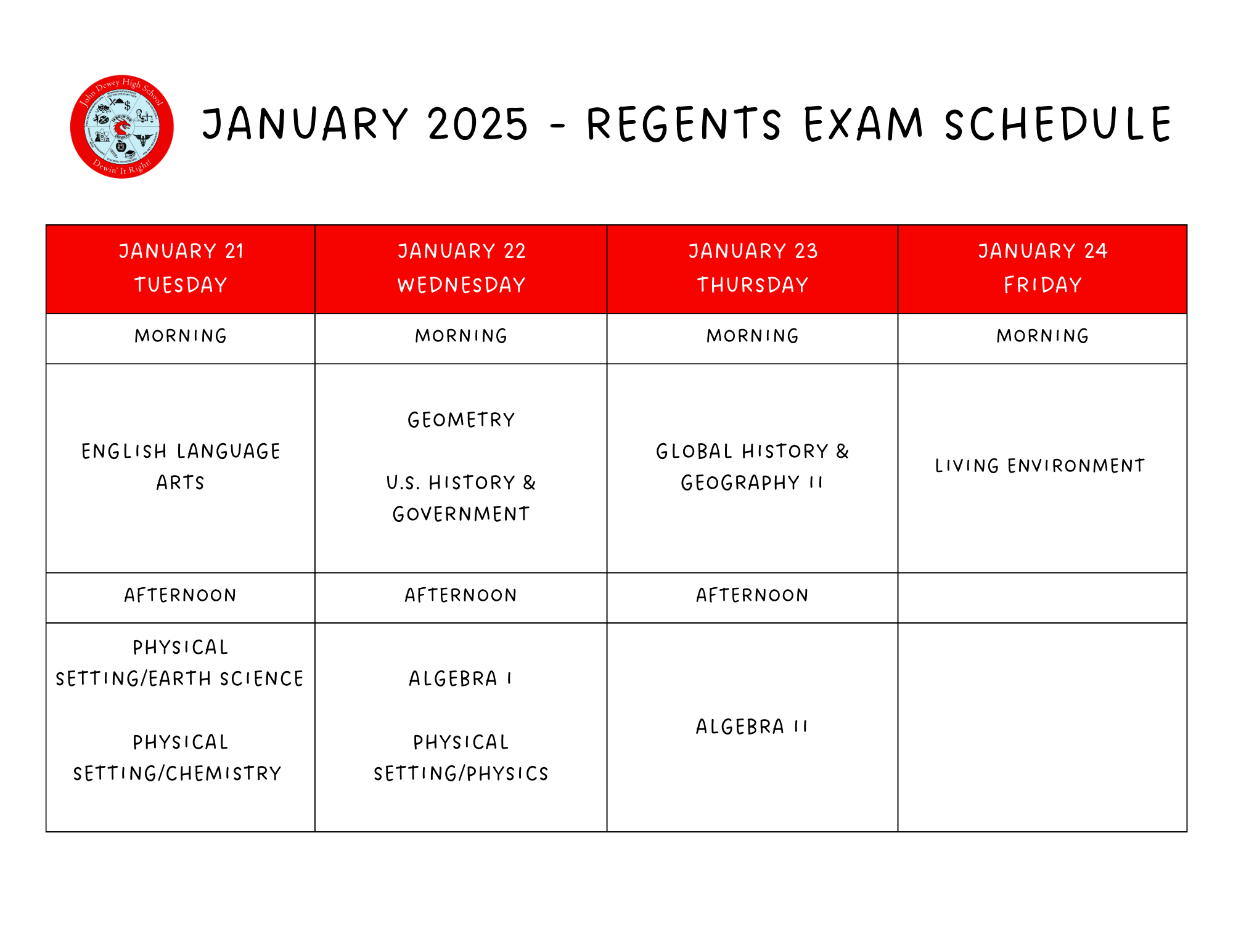 Regents Week Students John Dewey High School