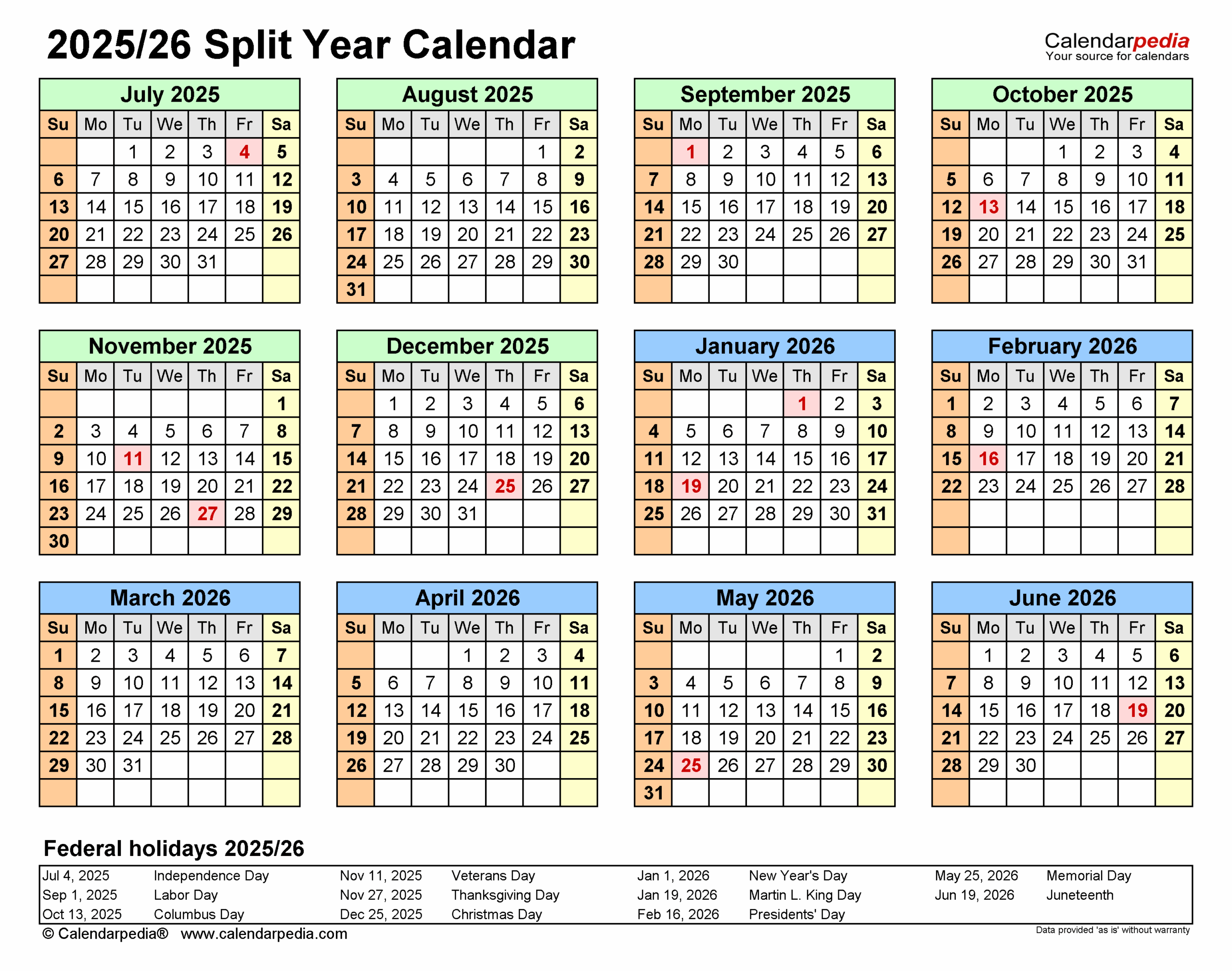 June And July 2025 Calendar Editable