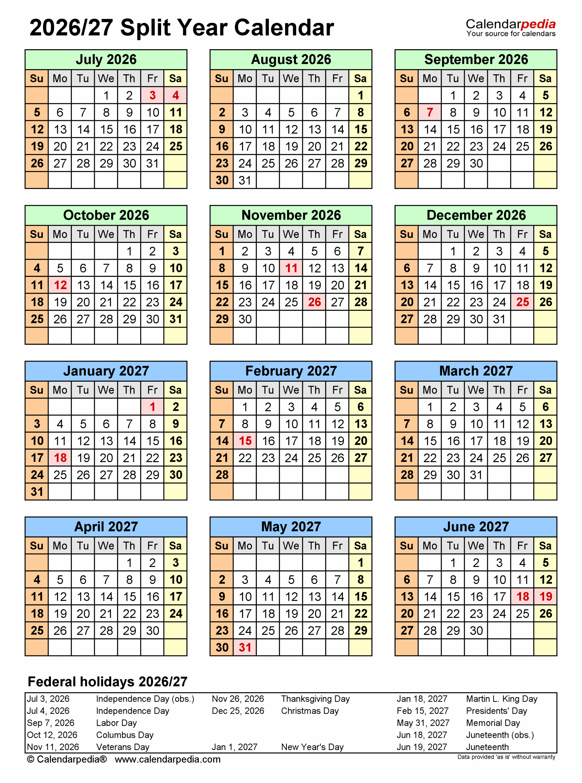Calendar Of May June July 2026
