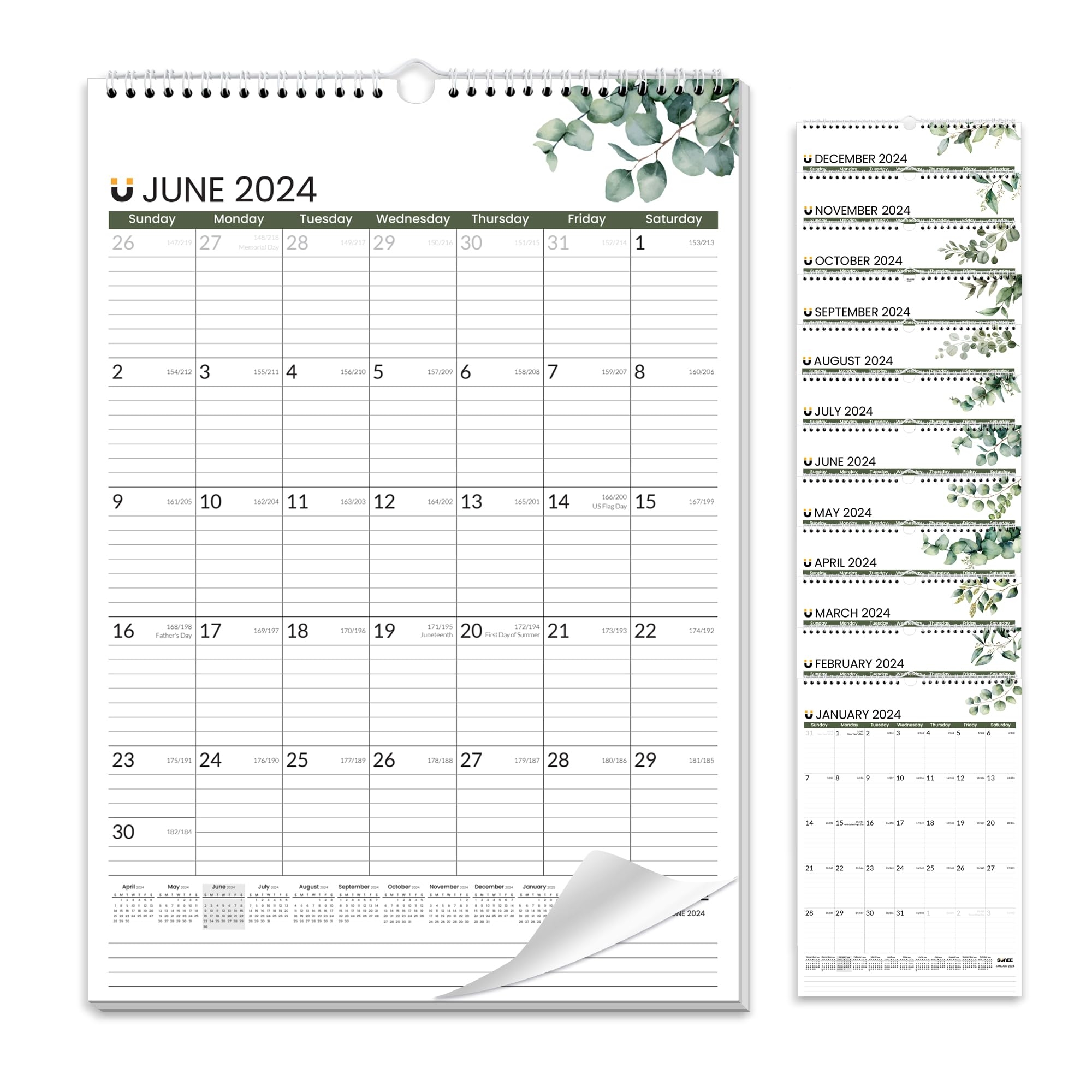 SUNEE 2023 2025 Wall Calendar 12 X 17 November 2023 To June 2025 