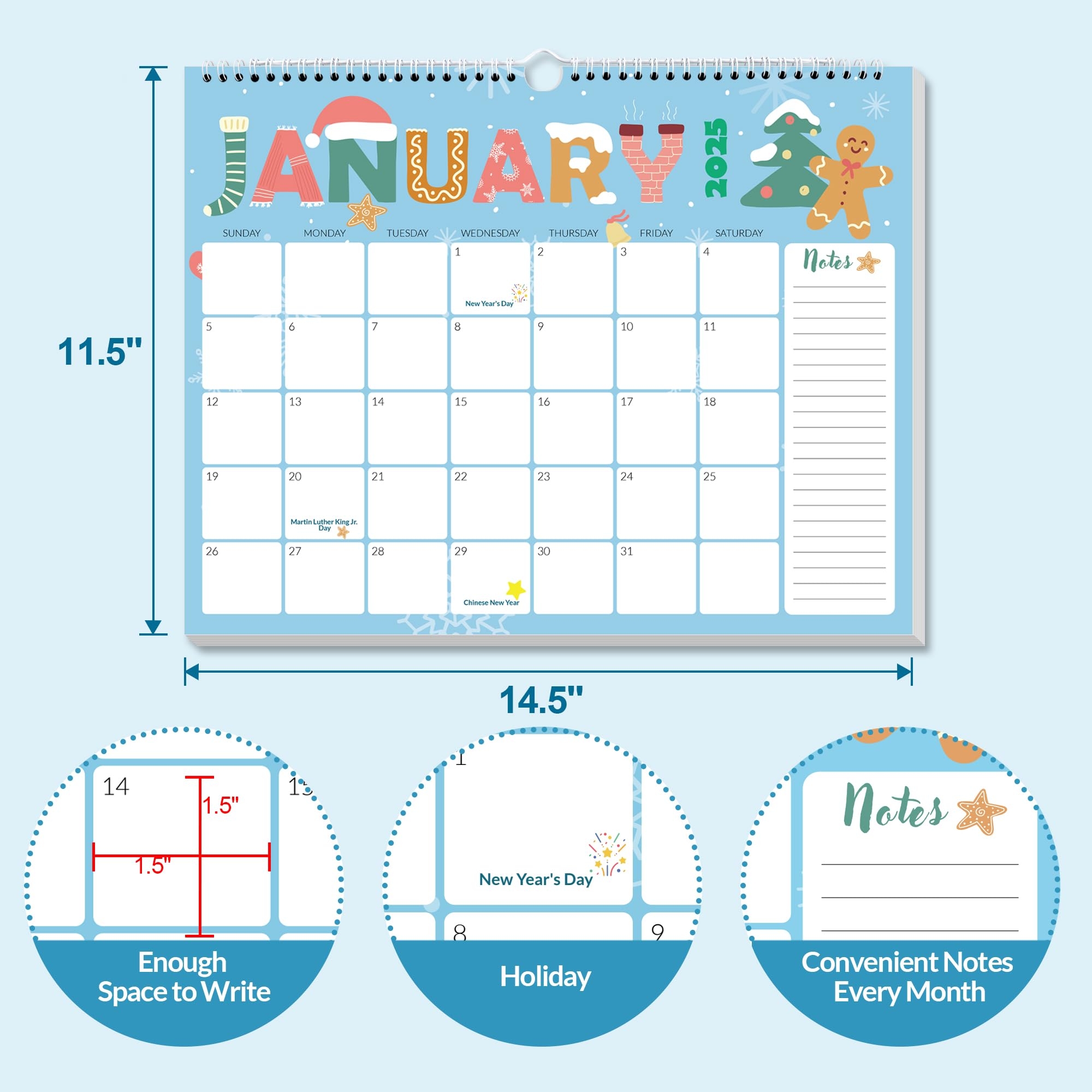 SUNEE Wall Calendar 2023 2025 21 Months October 2023 To June 2025 Hanging Monthly Calendar With Lines 14 5 X 11 5 Cute Buy Online At Best Price In KSA Souq Is Now Amazon sa Office Products