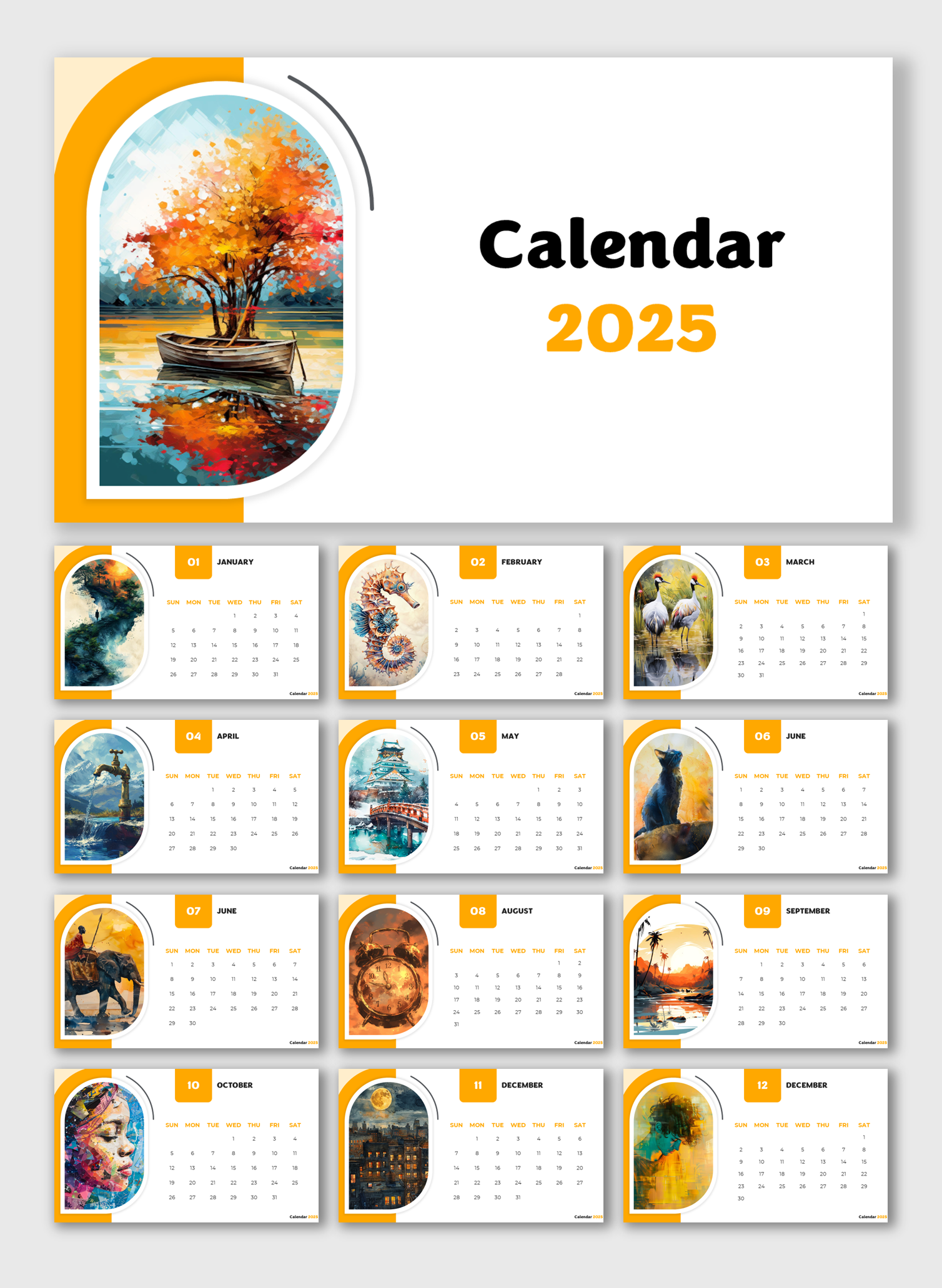 Use Our 2025 Calendar PowerPoint And Canva Templates