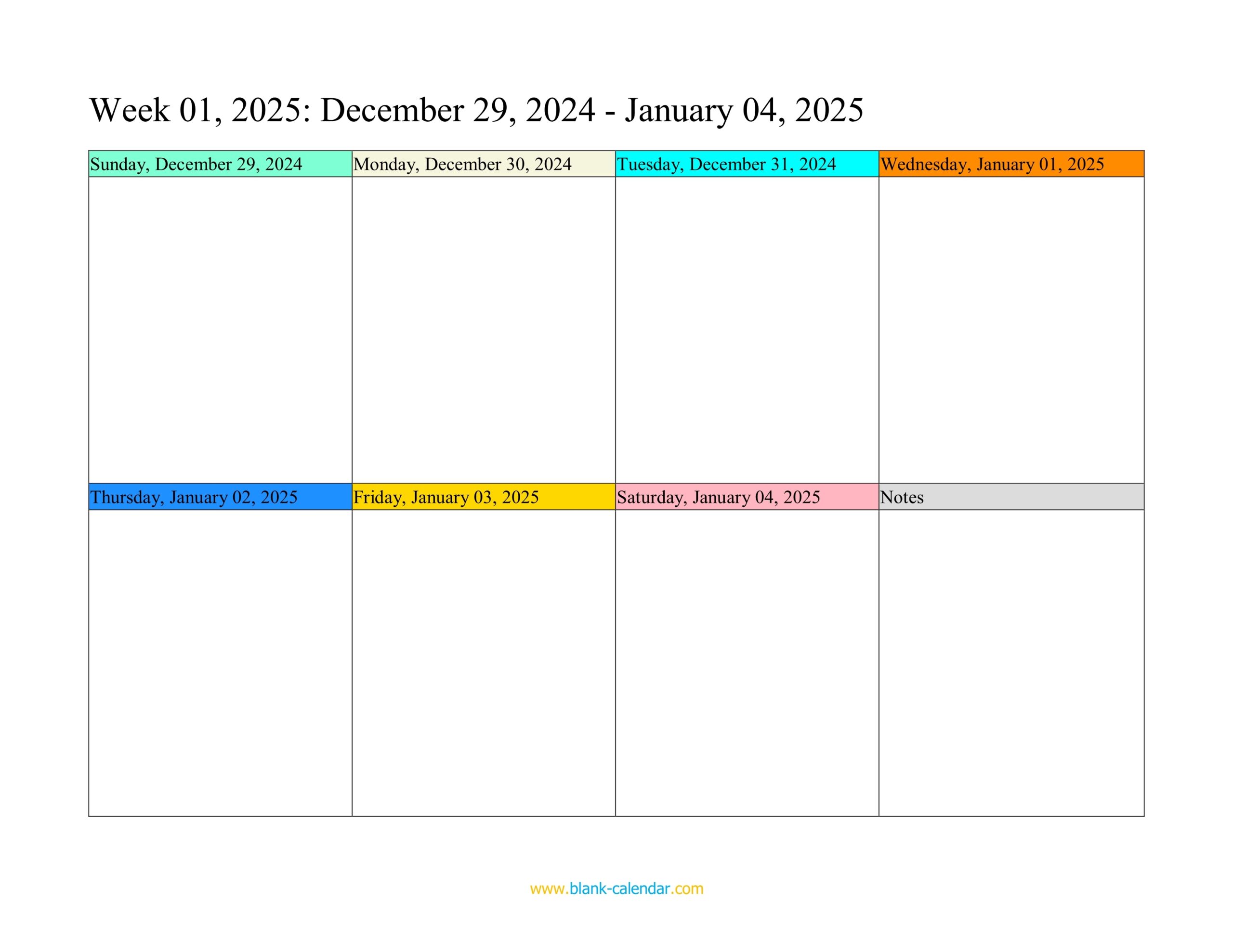 Weekly Calendar June 2025