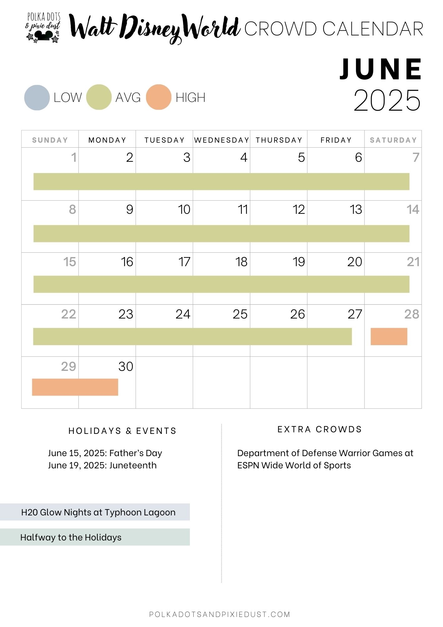 Disney World June 2025 Crowd Calendar
