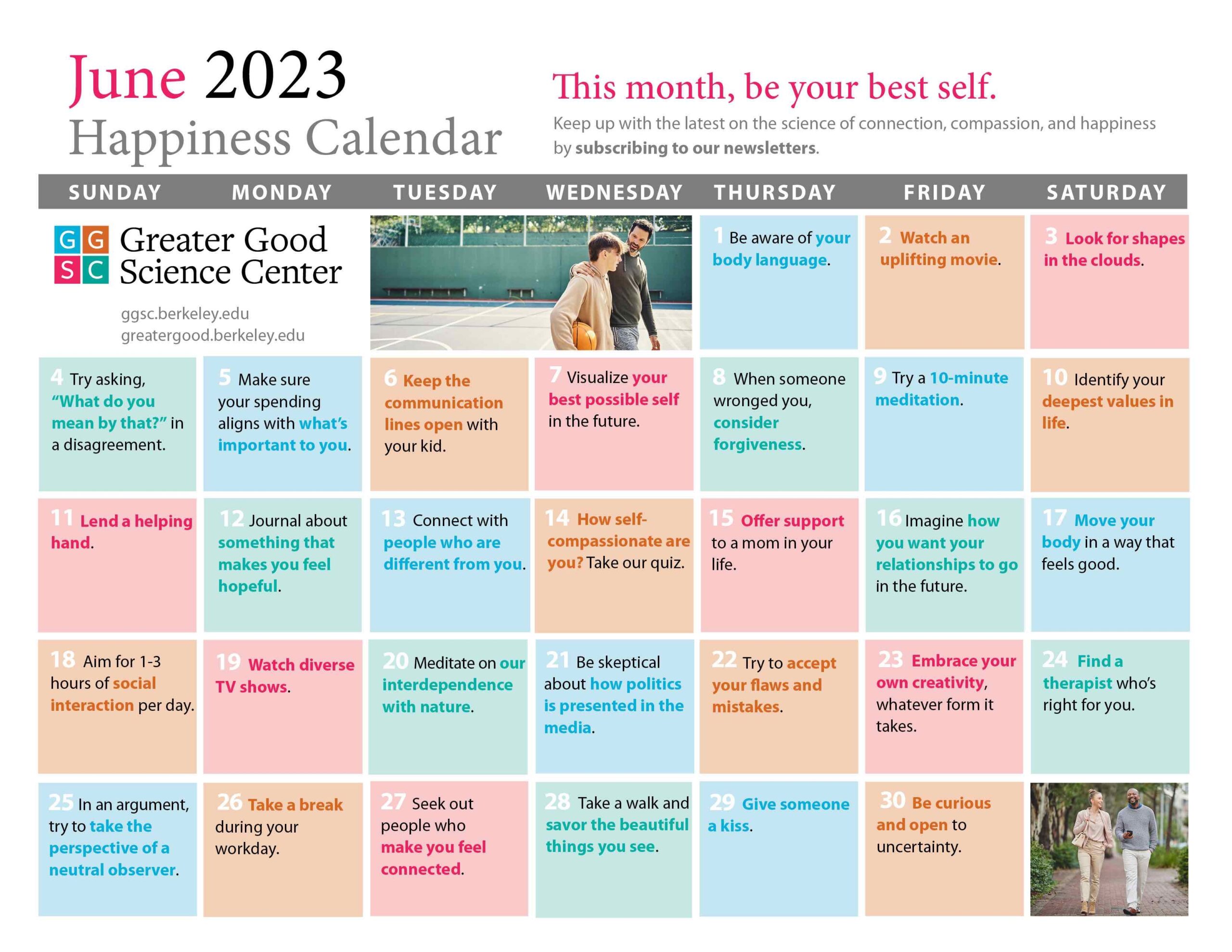 Your Happiness Calendar For June 2023